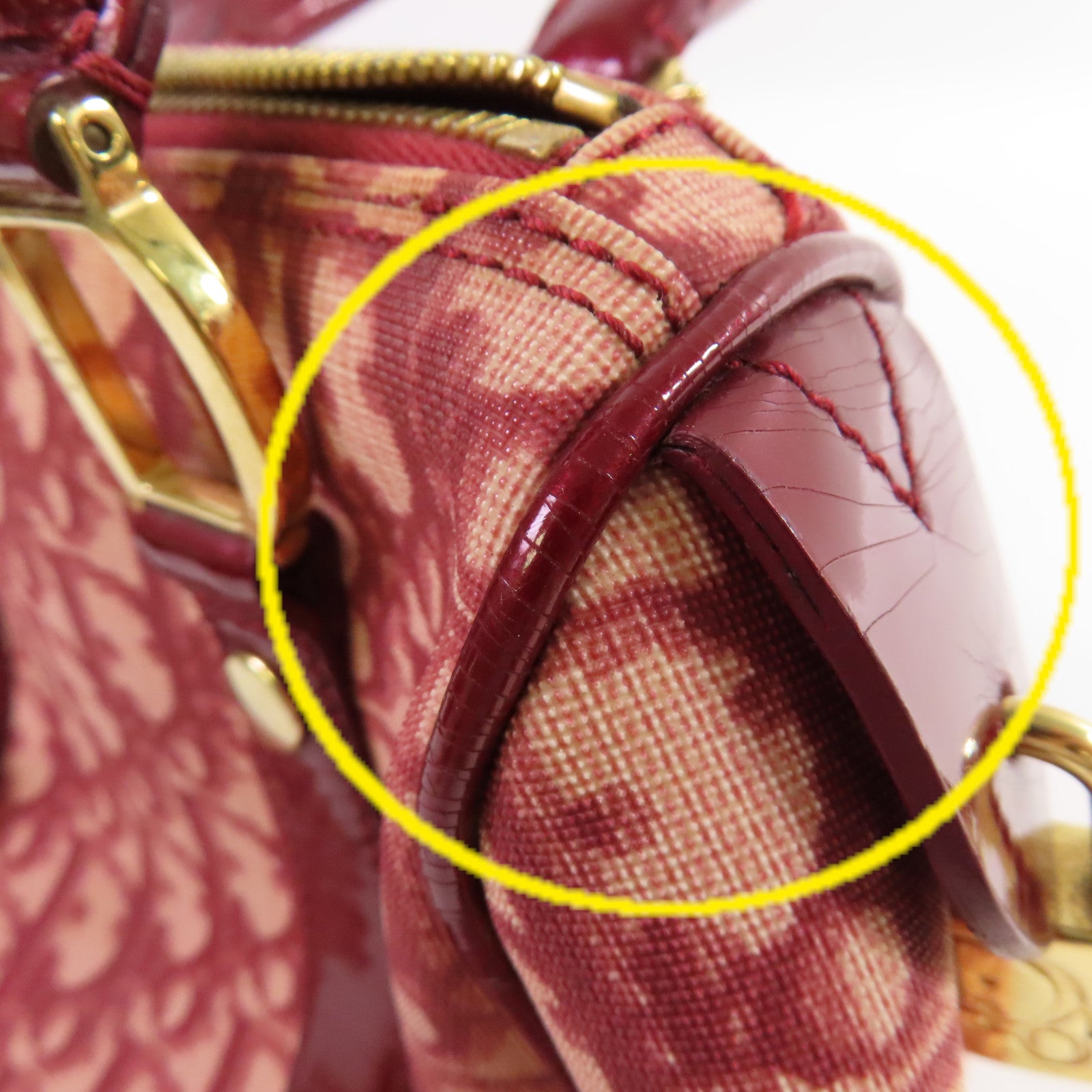 Dior Oblique塗層帆布Dior Handbag金扣手挽袋酒紅色