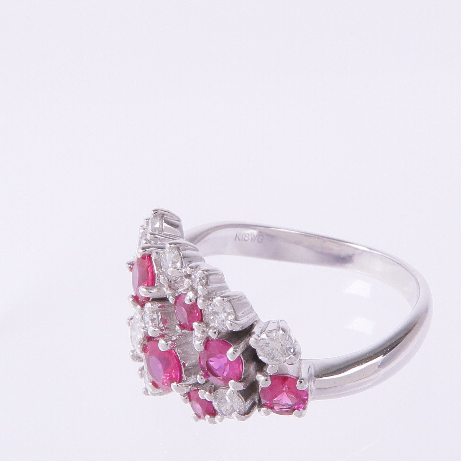 JEWELRY 【激減優惠】18K白金Ruby Diamond Ring紅寶石/鑽石戒指US#5.75