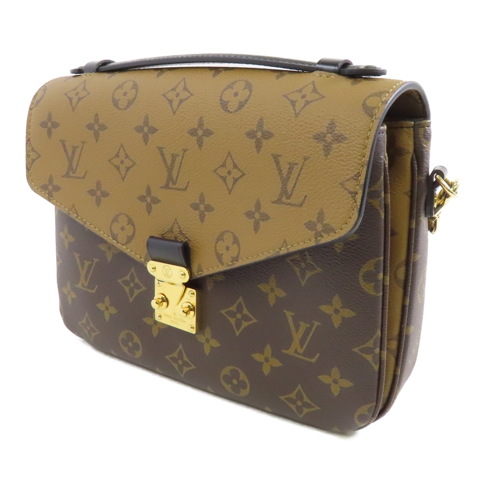 LOUIS VUITTON Monogram Reverse Pochette Metis金扣手挽肩背兩用袋啡色