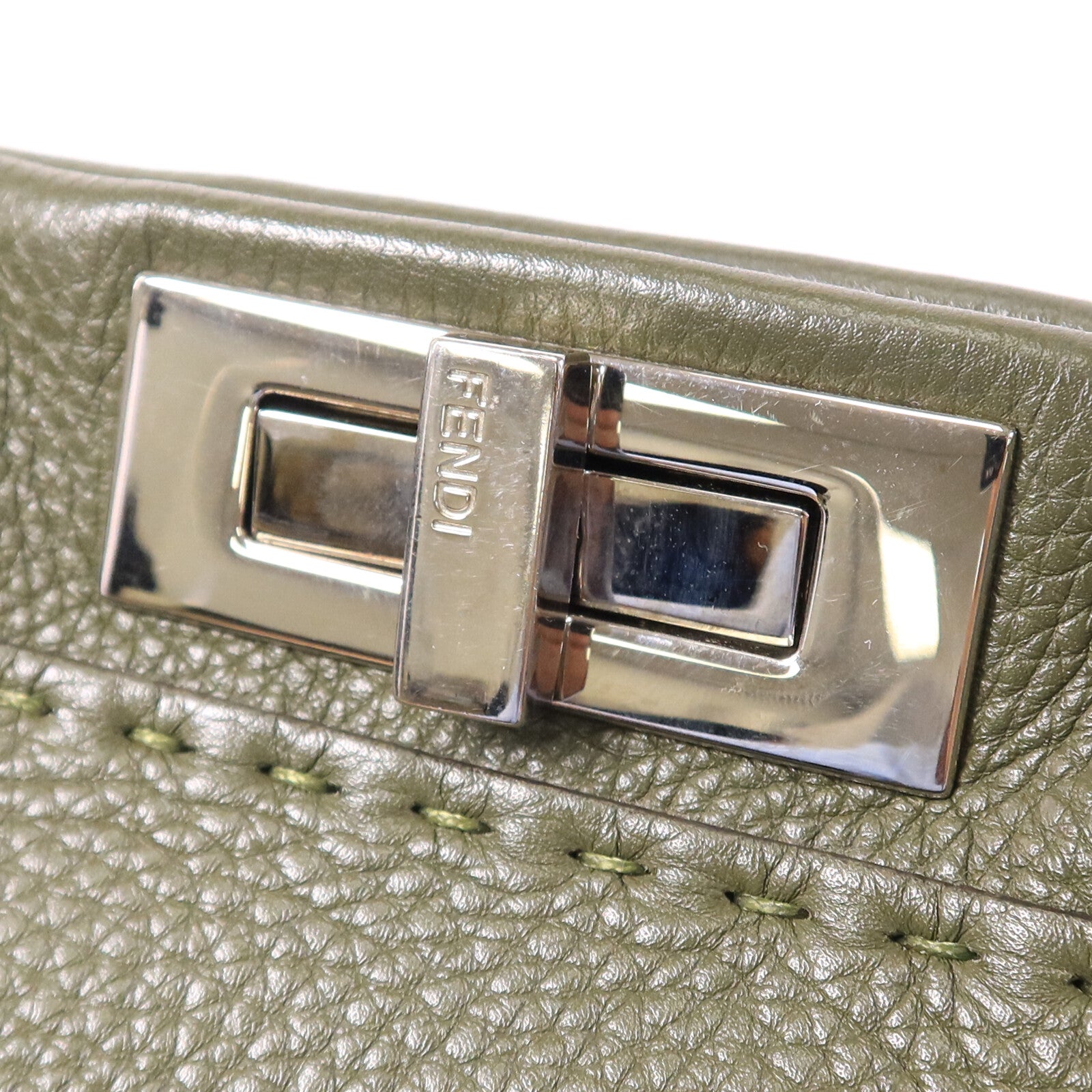 FENDI 牛皮/蛇皮皮革皮革Peekaboo手挽肩背兩用袋