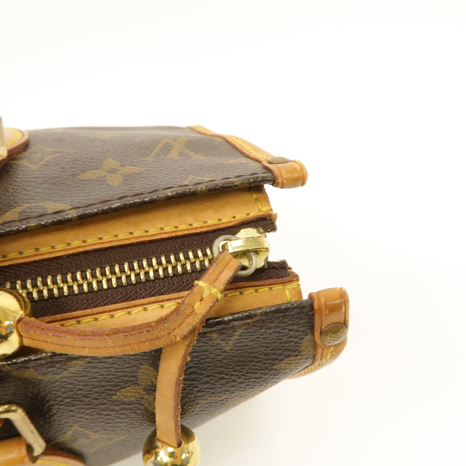 LOUIS VUITTON Monogram Popincourt金扣手挽袋棕色