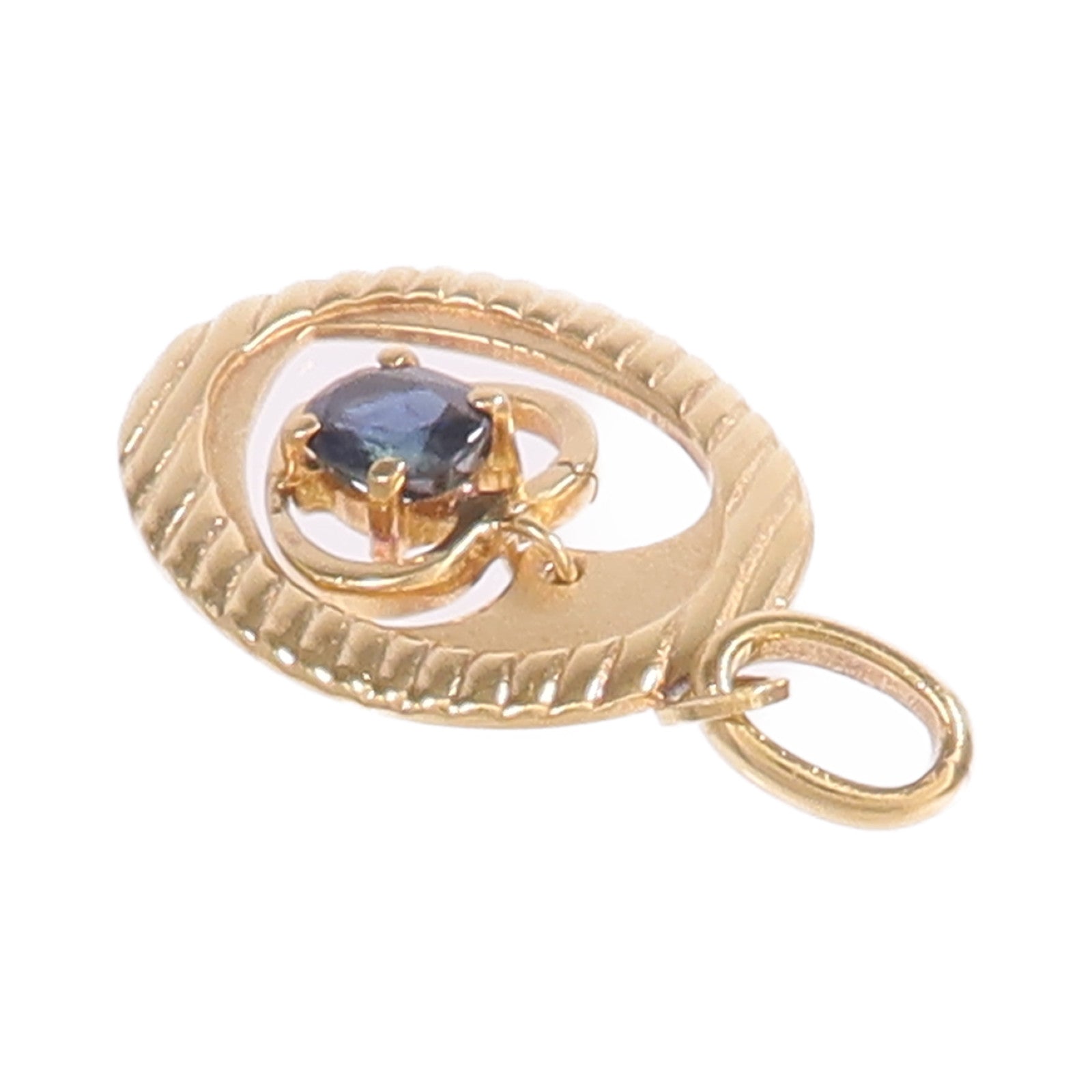 JEWELRY 【激減優惠】18K黃金Sapphire Pendant Top藍寶石吊墜