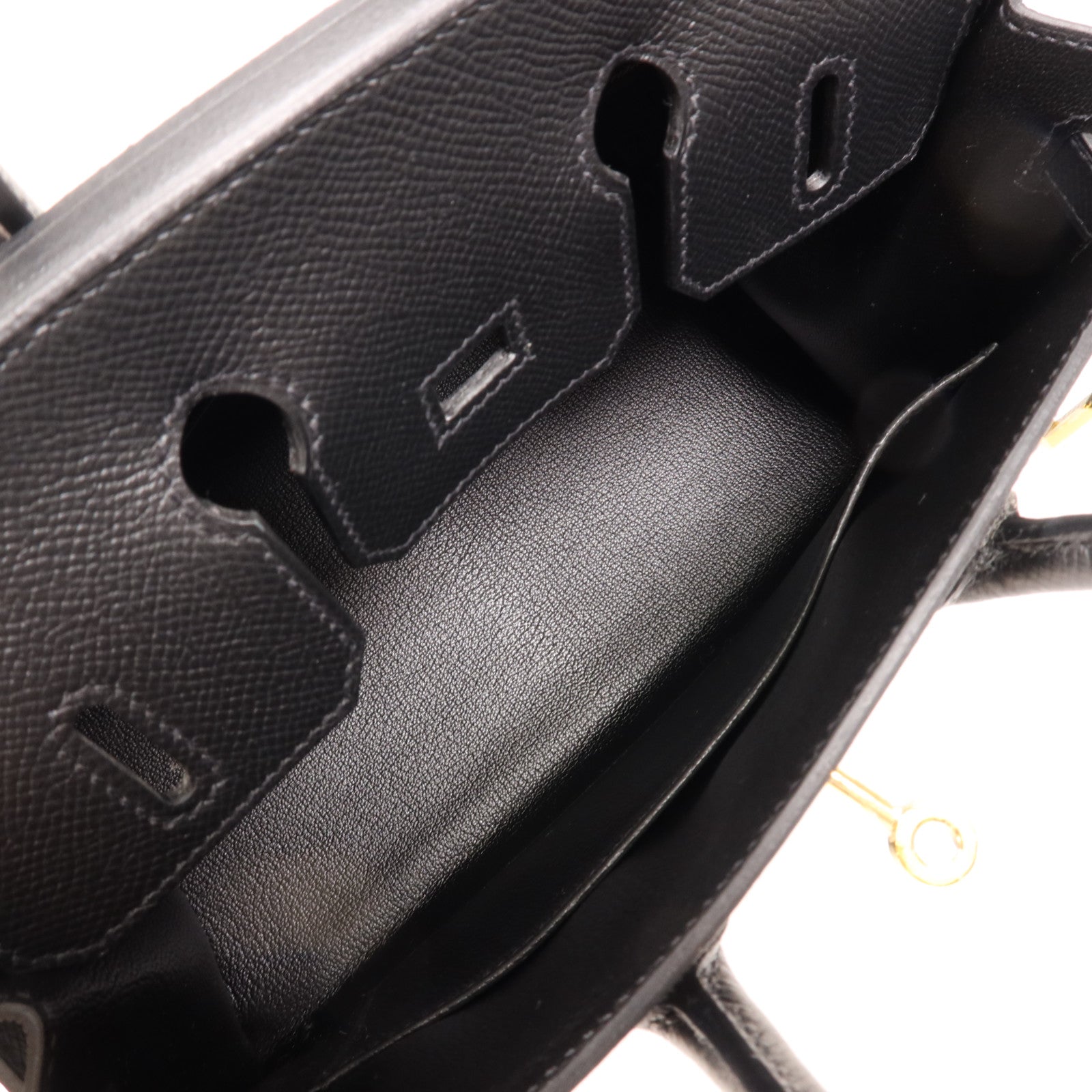 HERMES Epsom皮革Birkin 25金扣手挽袋Noir