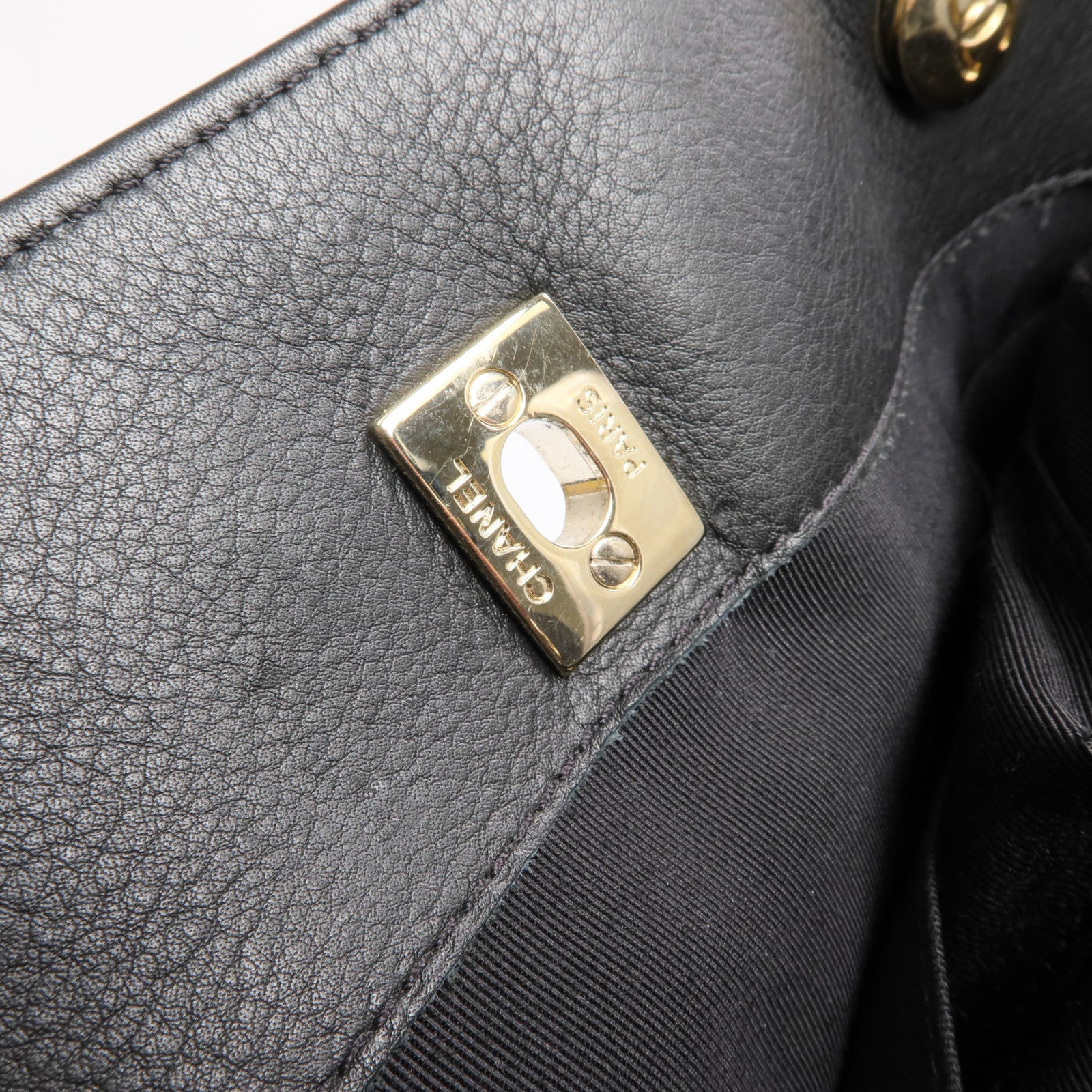 CHANEL 牛皮皮革2way Shoulder Bag金扣手挽肩背兩用袋