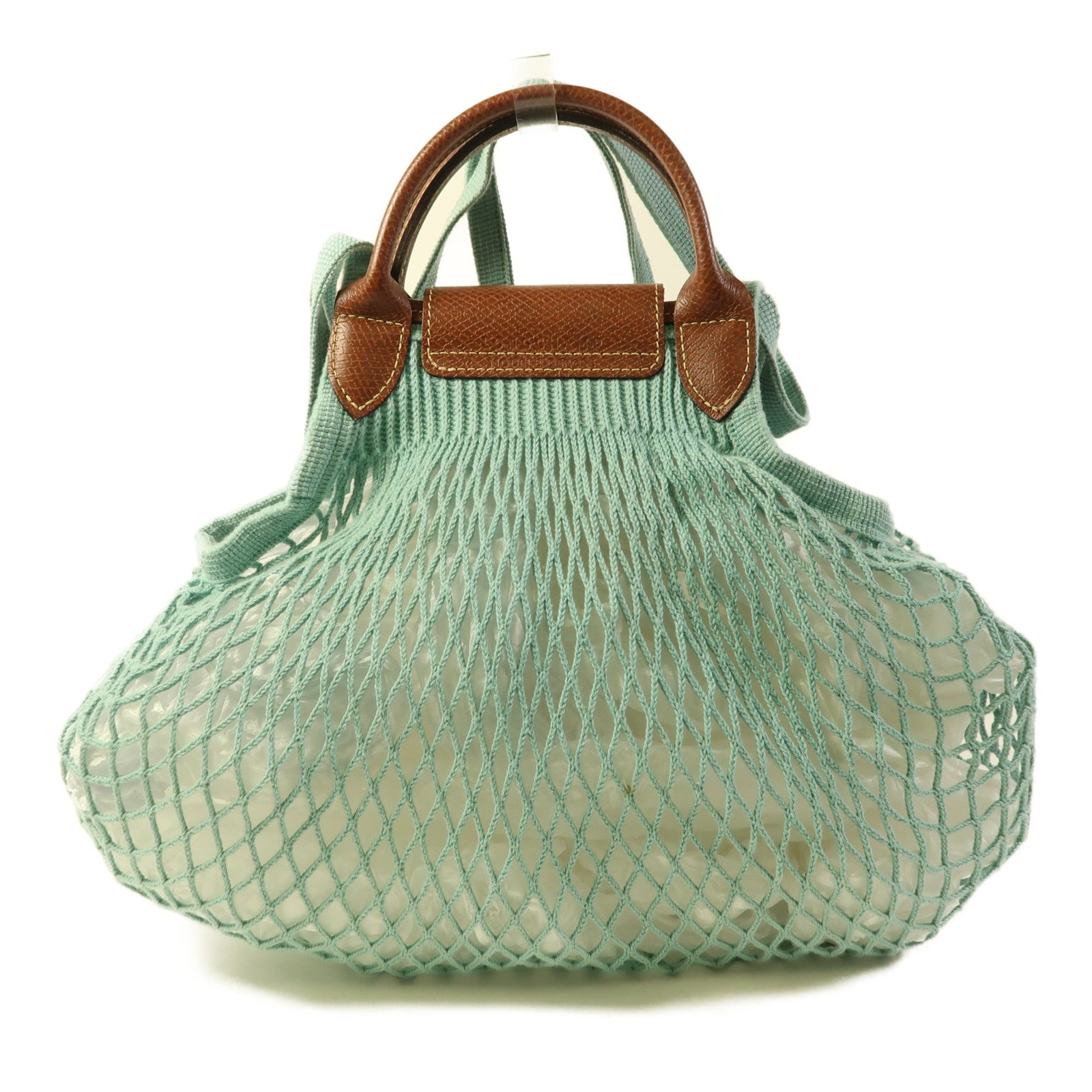Longchamp 針織布料Le Pliage Filet金扣手挽肩背兩用袋