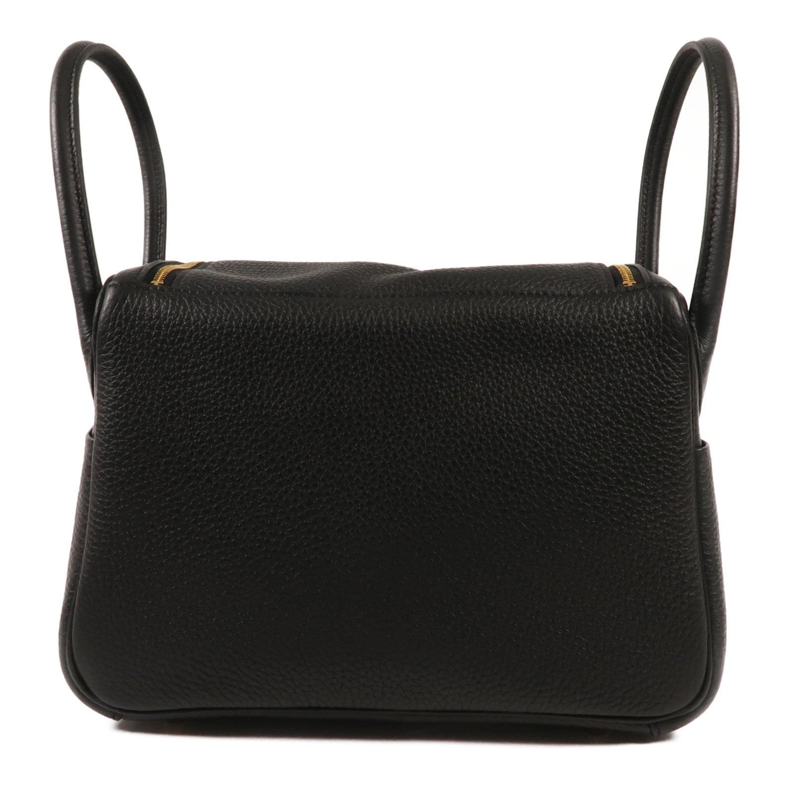 HERMES 【激減優惠】Clemence皮革Lindy 26金扣手挽肩背兩用袋Noir