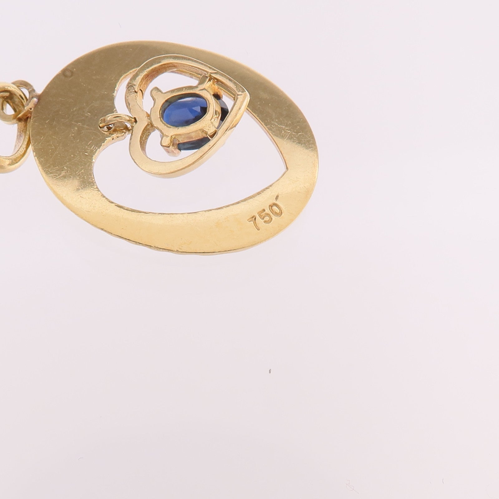 JEWELRY 【激減優惠】18K黃金Sapphire Pendant Top藍寶石吊墜