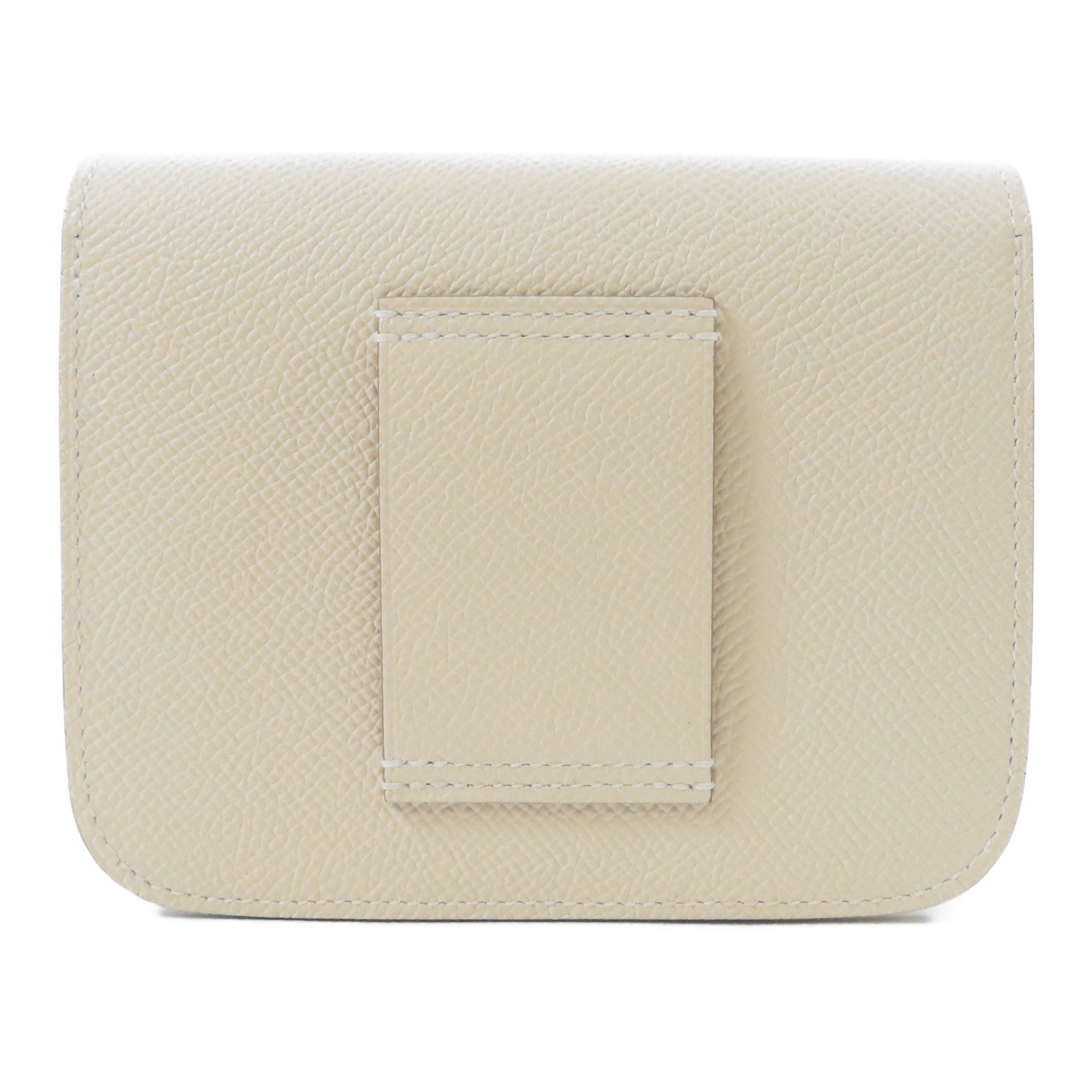 HERMES Epsom皮革Constance Slim Wallet金扣錢包Nata/米色
