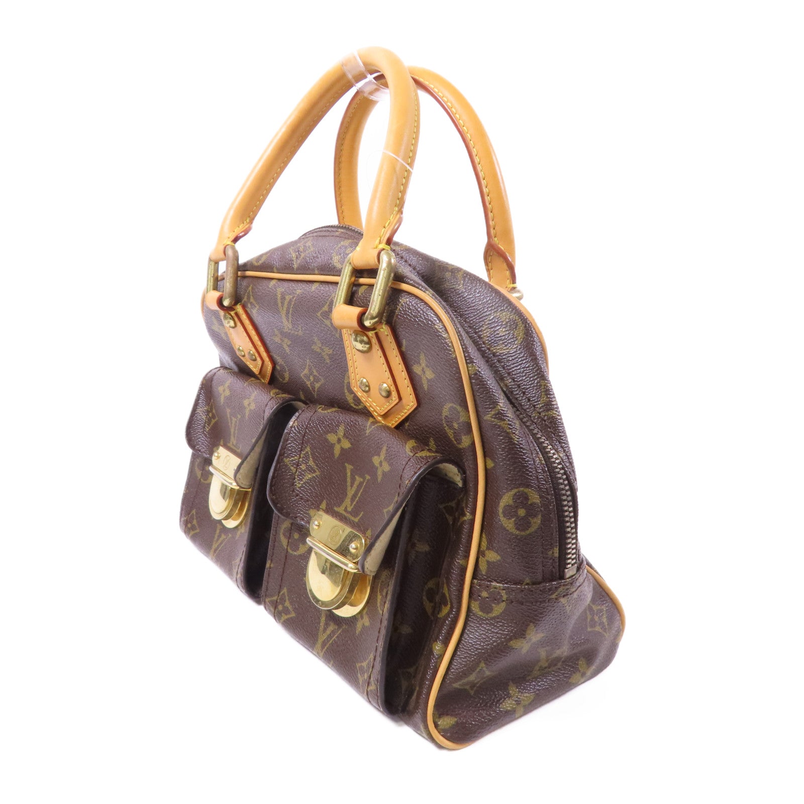 LOUIS VUITTON Monogram Manhattan PM手挽袋棕色