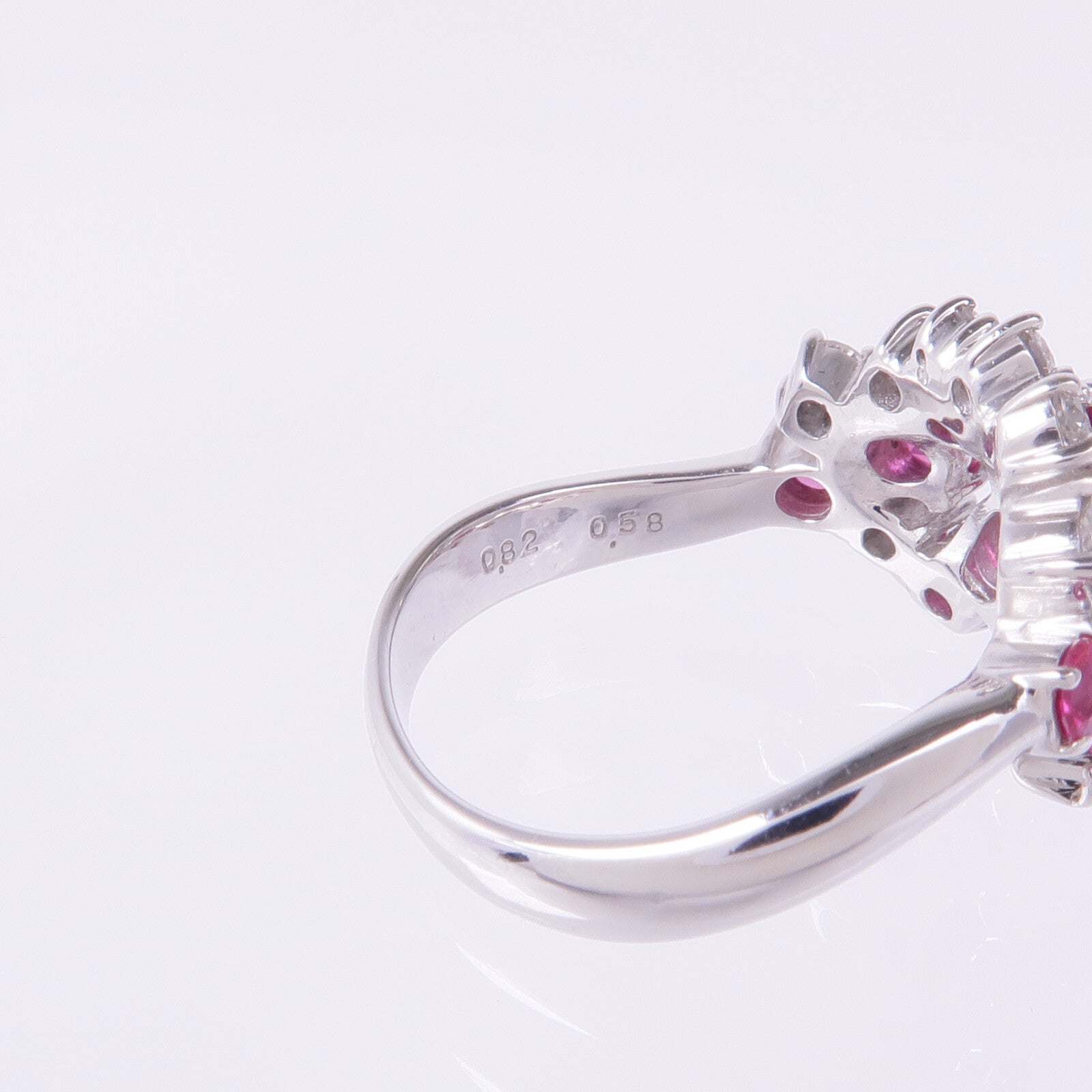 JEWELRY 【激減優惠】18K白金Ruby Diamond Ring紅寶石/鑽石戒指US#5.75