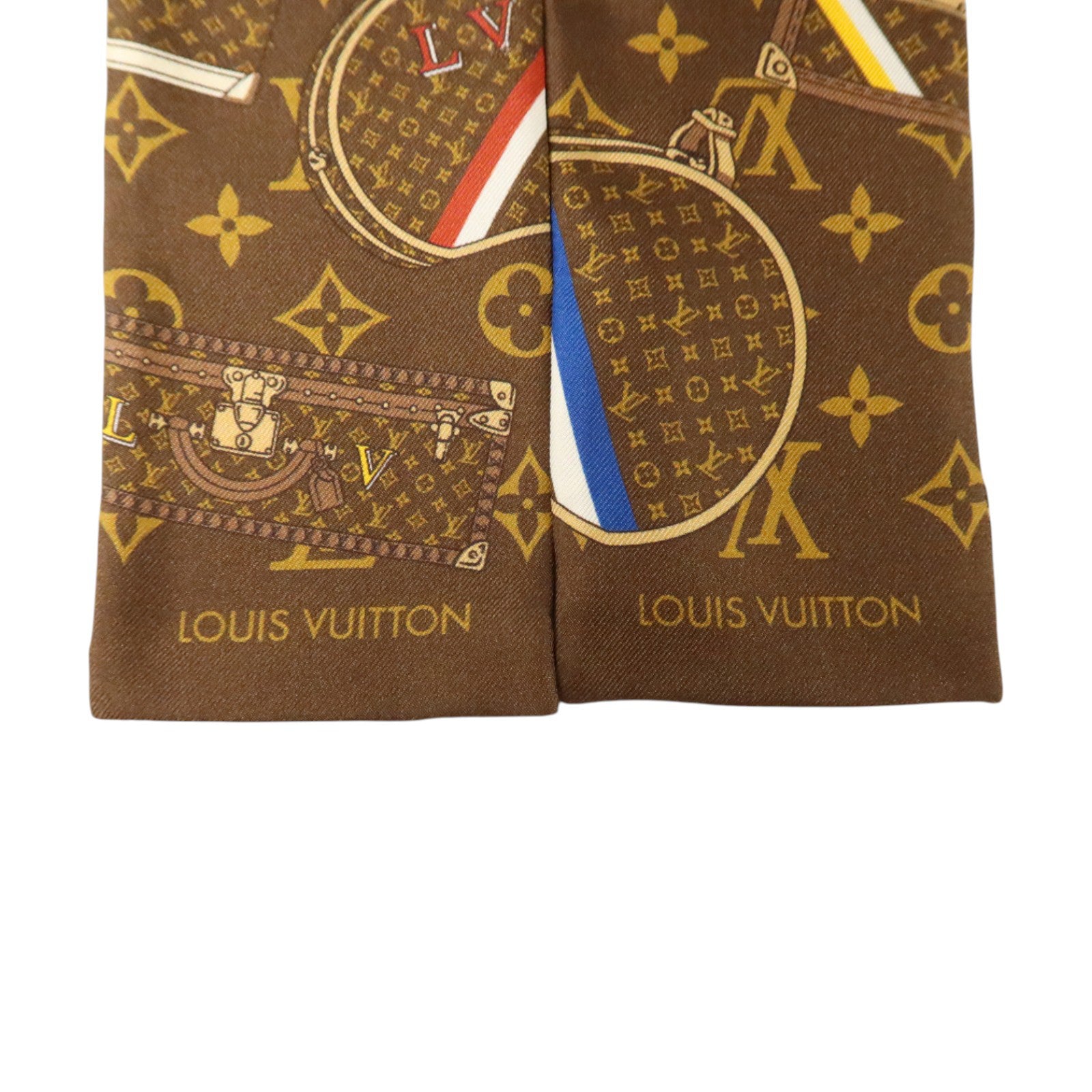 LOUIS VUITTON 絲質Monogram Trunk Bandeau Scarf 7X120cm絲巾