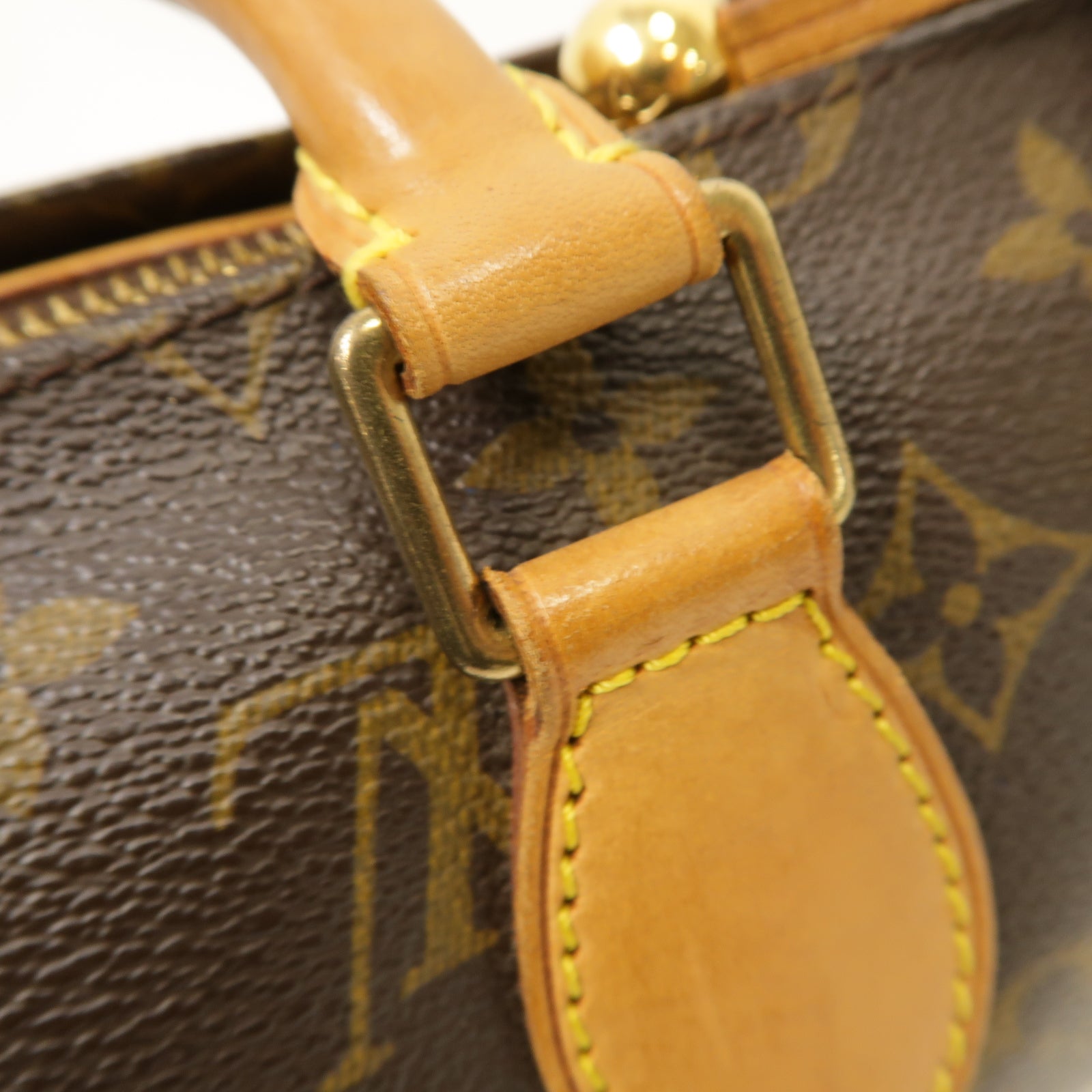 LOUIS VUITTON Monogram Popincourt金扣手挽袋棕色
