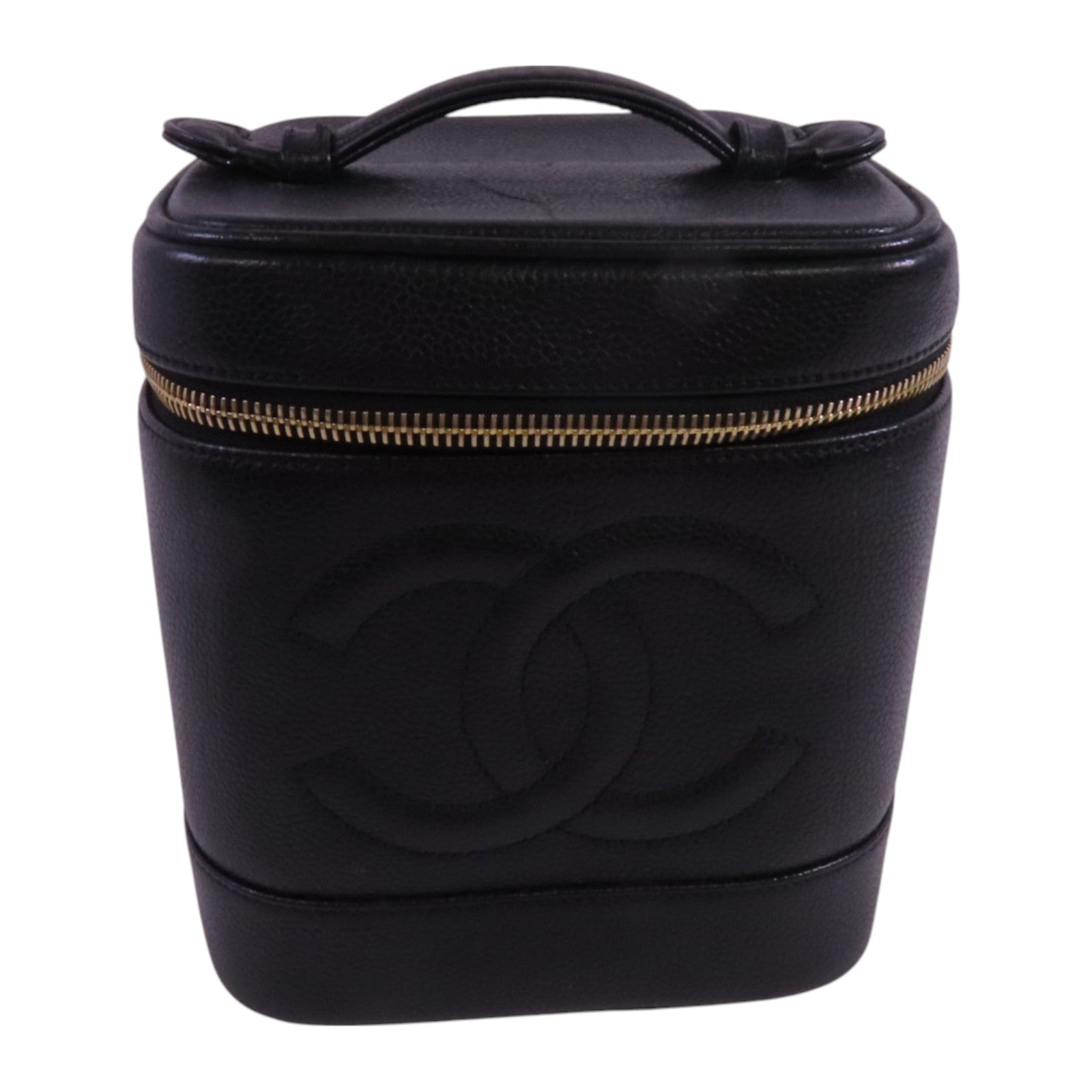 CHANEL 【激減優惠】牛皮皮革Vintage Vanity金扣手挽袋