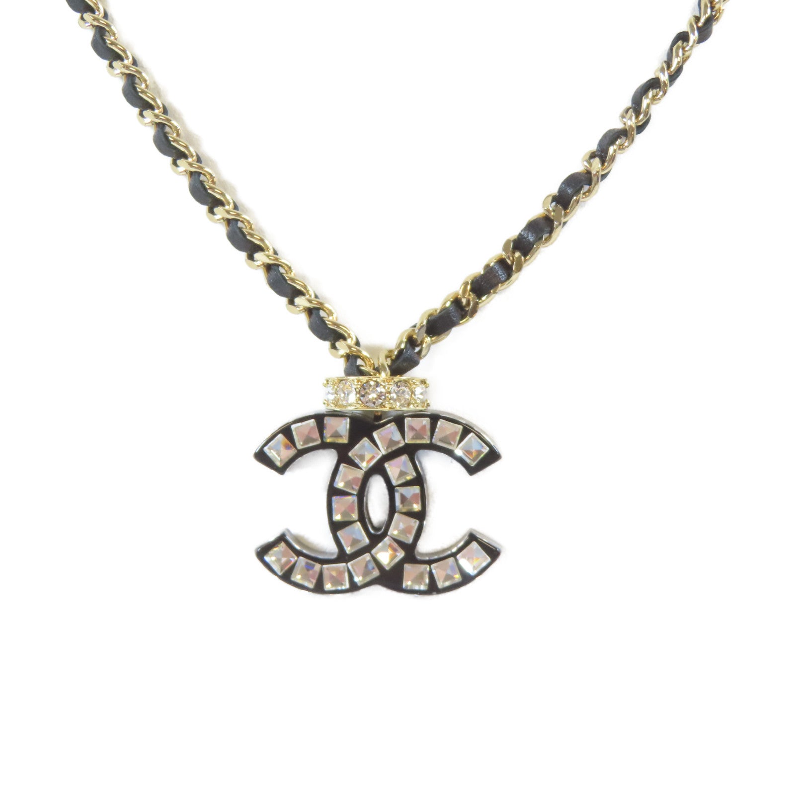 CHANEL 金屬Necklace項鍊黑色/金色