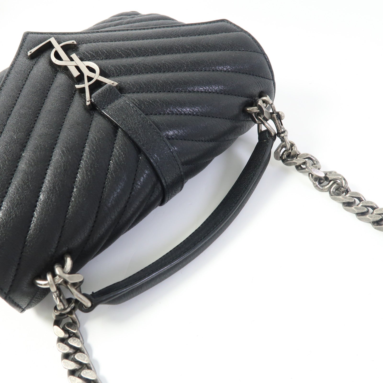 SAINT LAURENT 牛皮皮革College鏈帶肩背袋