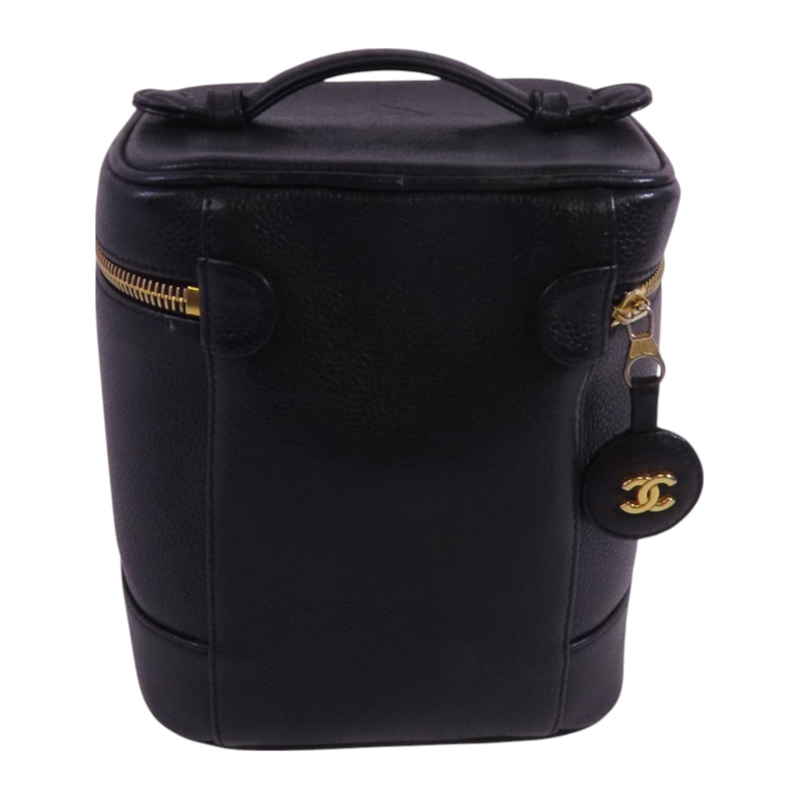 CHANEL 【激減優惠】牛皮皮革Vintage Vanity金扣手挽袋