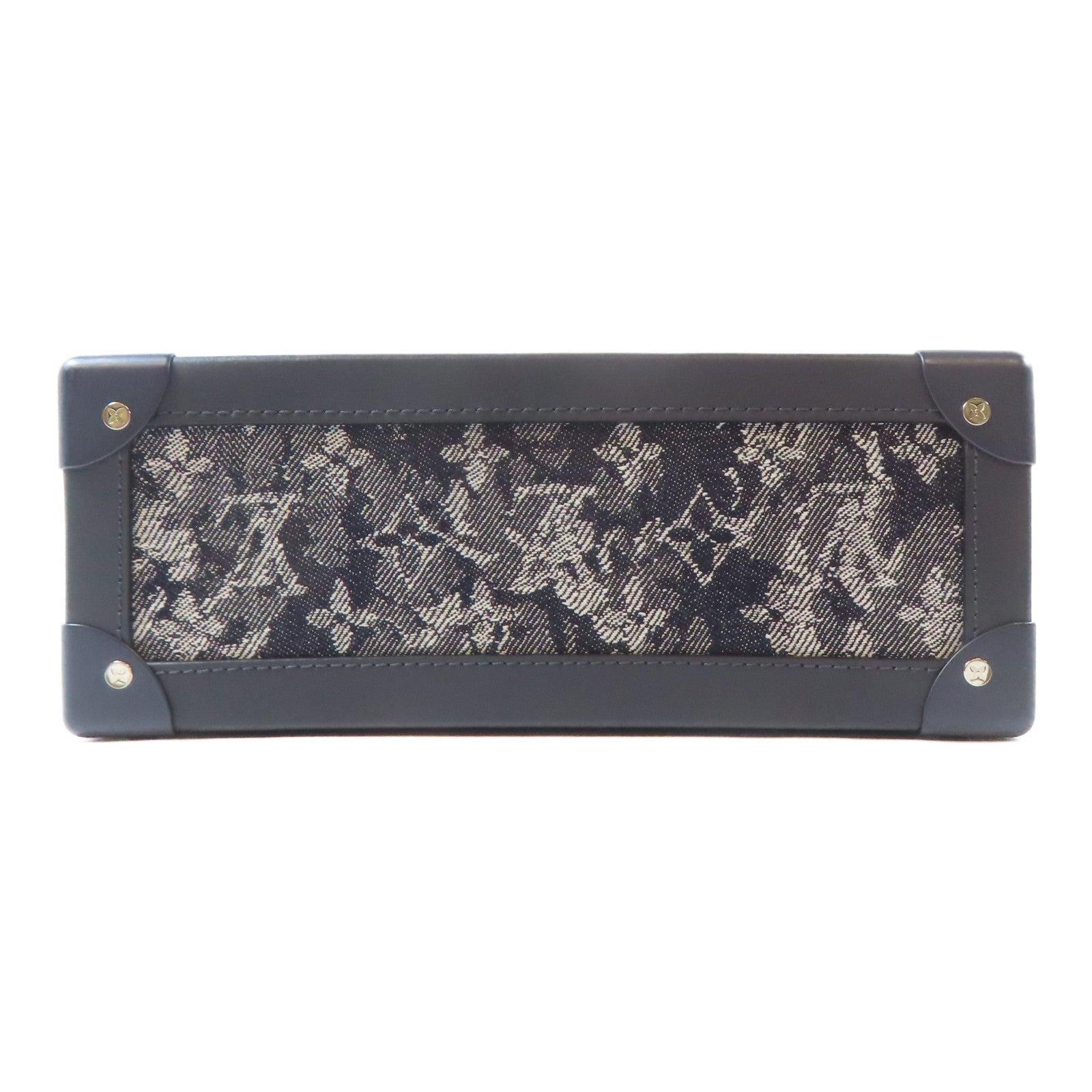 LOUIS VUITTON Monogram Tapestry銀扣肩背袋深藍色