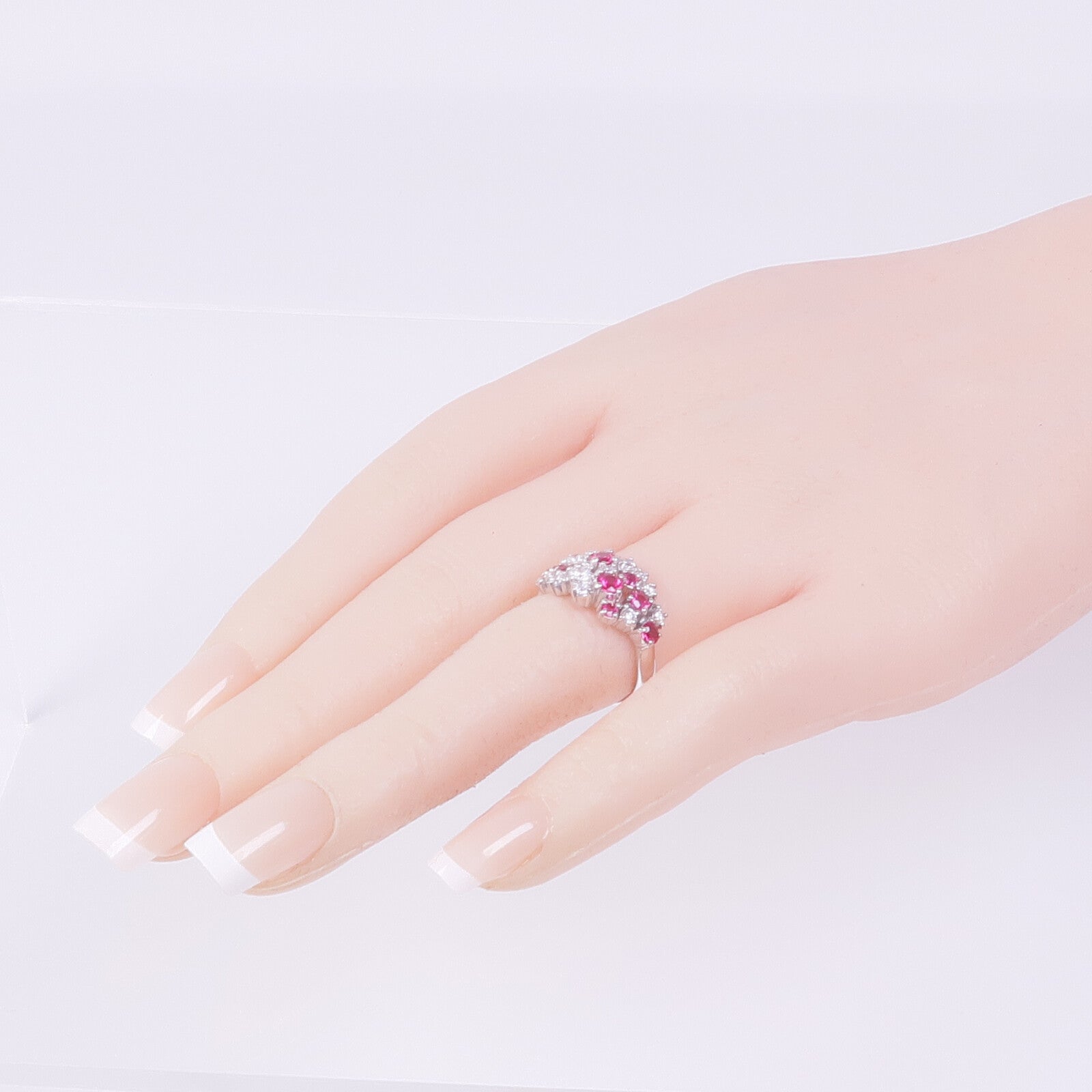 JEWELRY 【激減優惠】18K白金Ruby Diamond Ring紅寶石/鑽石戒指US#5.75
