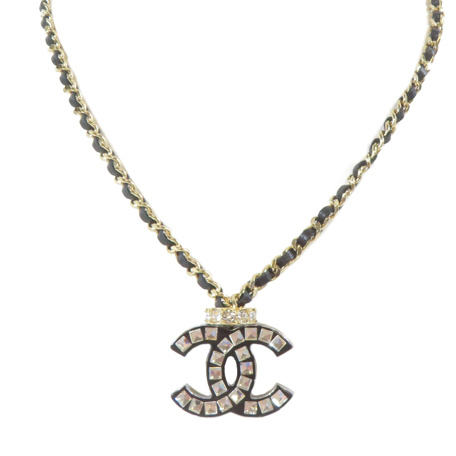 CHANEL 金屬Necklace項鍊黑色/金色