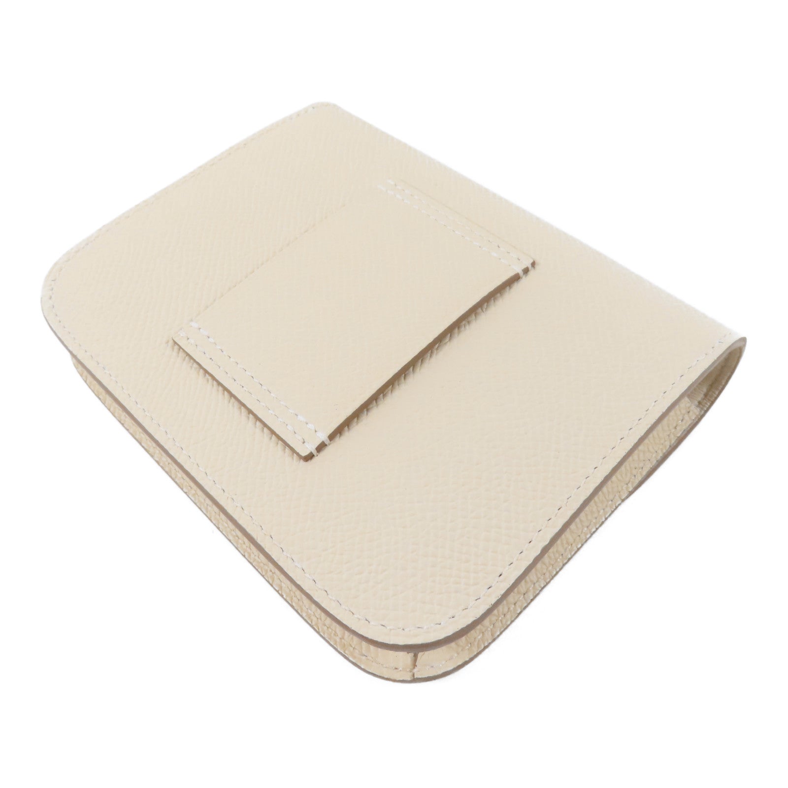 HERMES Epsom皮革Constance Slim Wallet金扣錢包Nata/米色