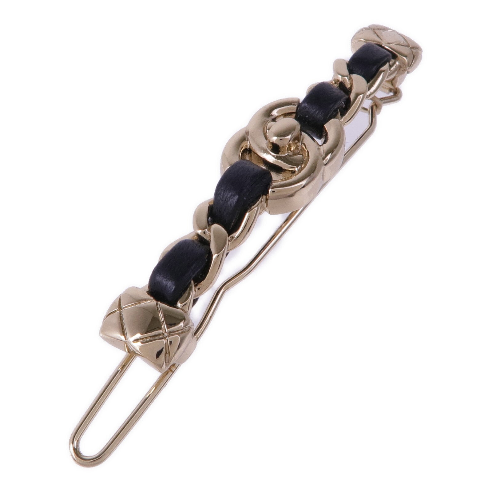 CHANEL 金屬/皮革Hair Clip髮夾