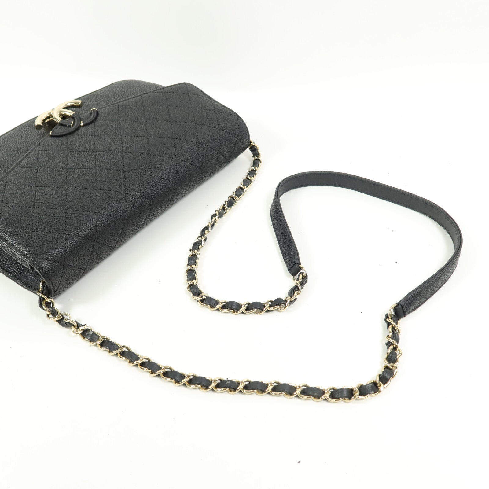 CHANEL 牛皮皮革Chain Shoulder鏈帶肩背袋