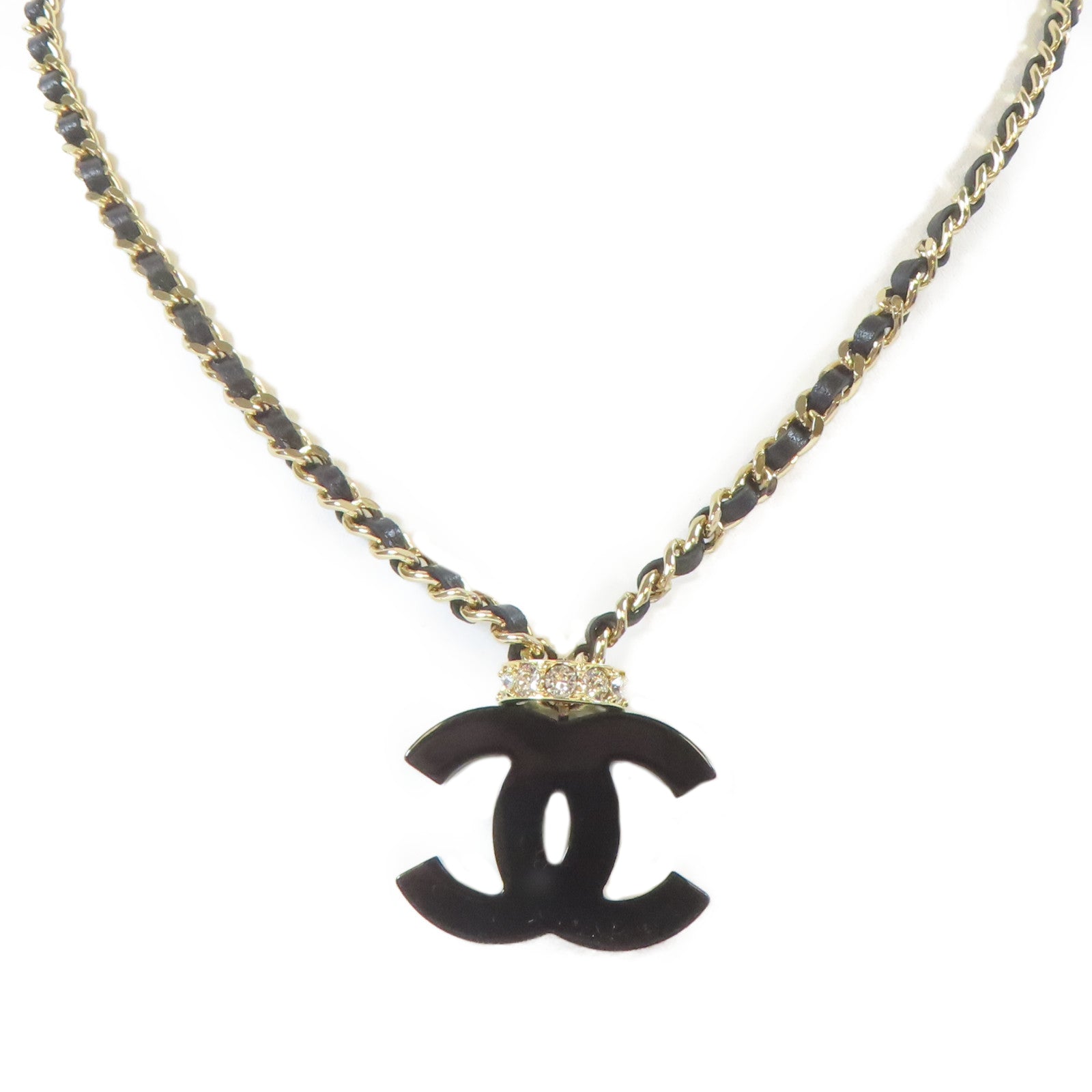 CHANEL 金屬Necklace項鍊黑色/金色