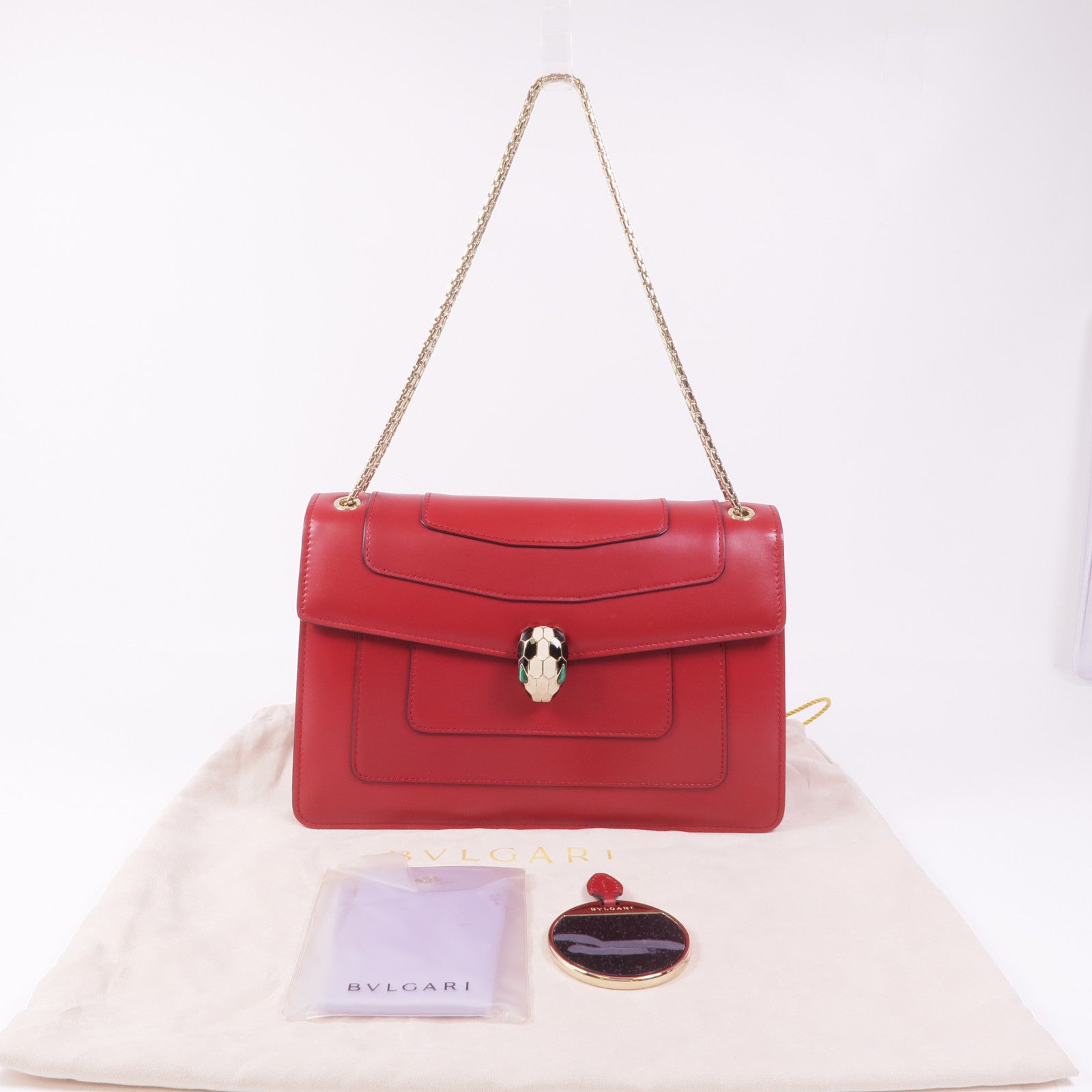 BVLGARI 牛皮皮革Shoulder Bag金扣肩背袋