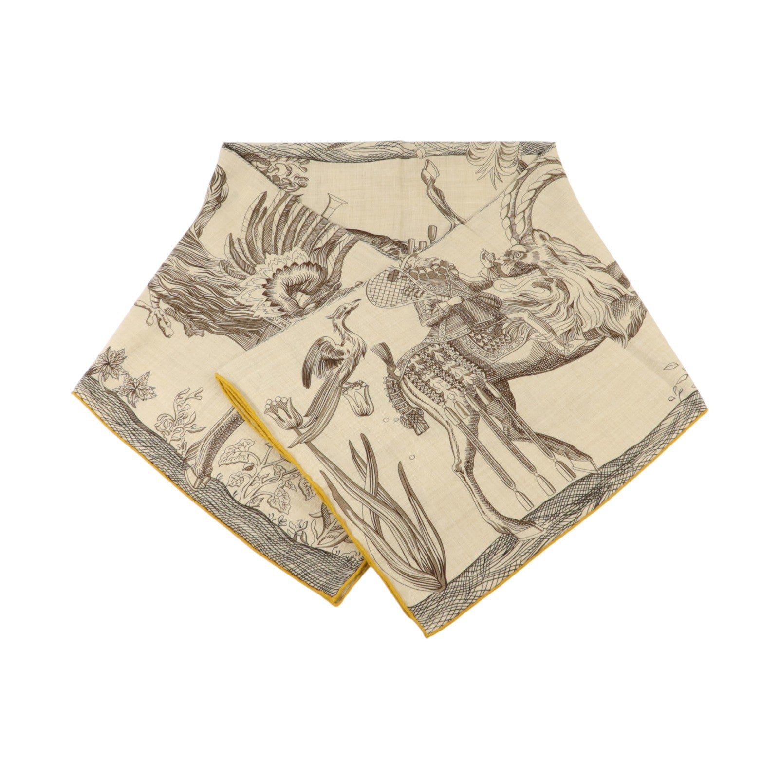 HERMES 羊絨/絲質Scarf 140X140絲巾
