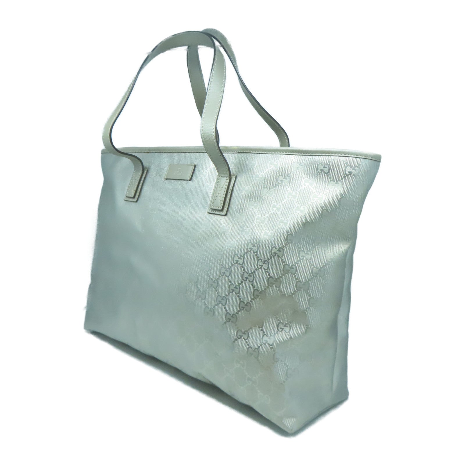 GUCCI 【激減優惠】塗層帆布Tote Bag銀扣手挽袋灰色