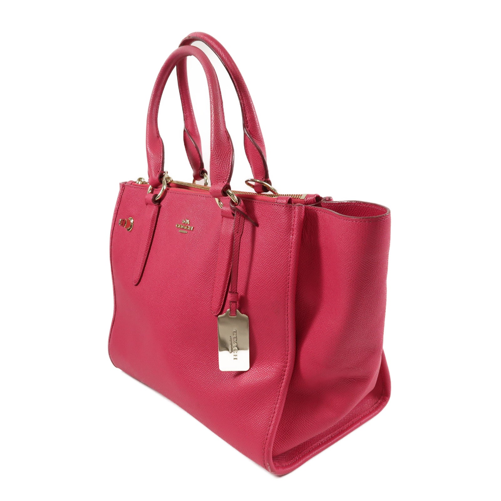 COACH 牛皮皮革2 Way Shoulder金扣手挽肩背兩用袋