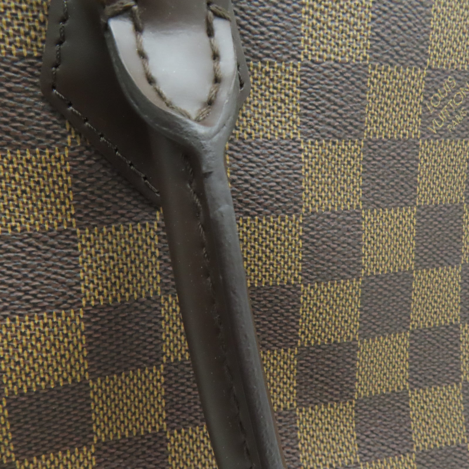 LOUIS VUITTON Damier Saleya MM gold buckle handle bag / shoulder bag brown