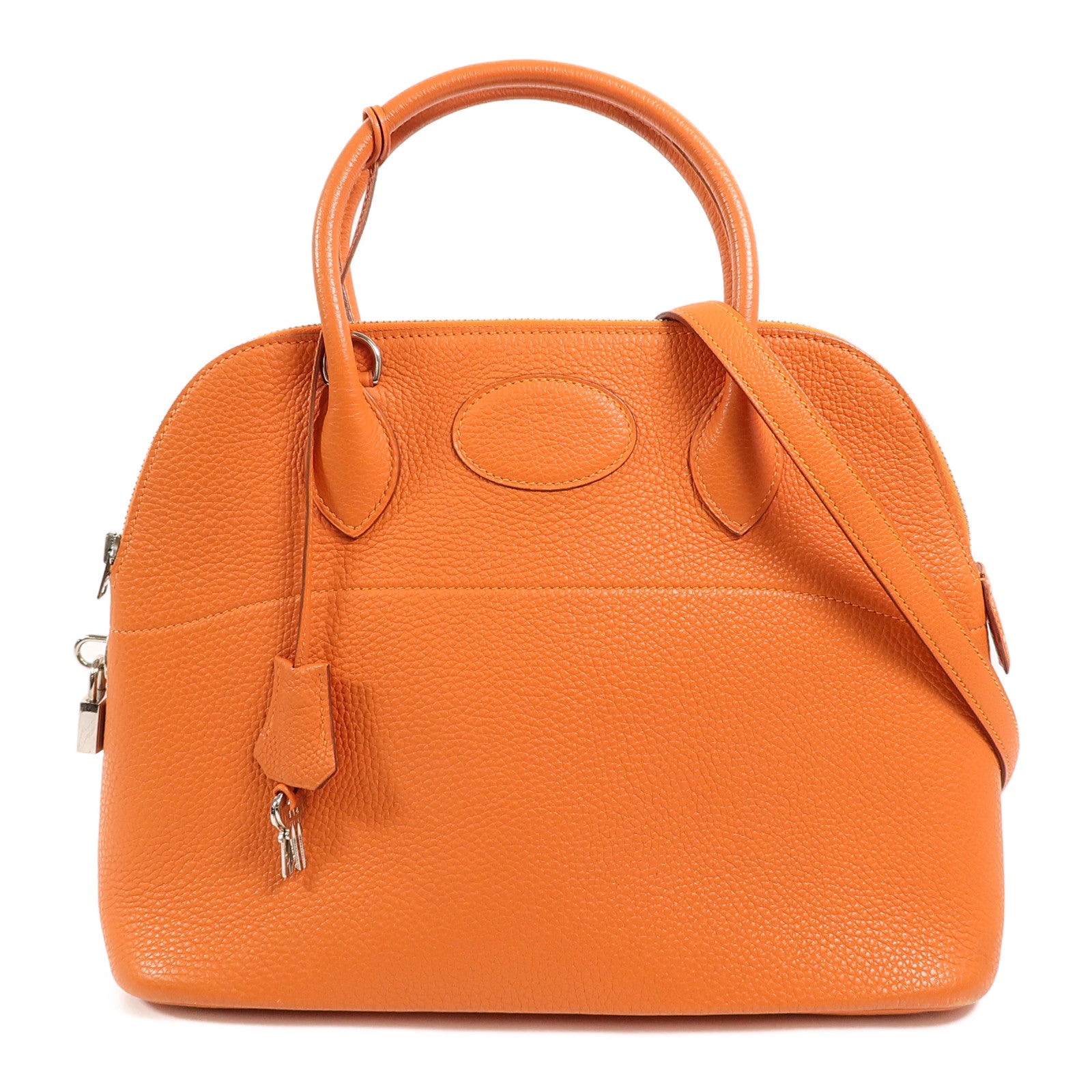 HERMES Clemence皮革Bolide 31手挽肩背兩用袋Orange