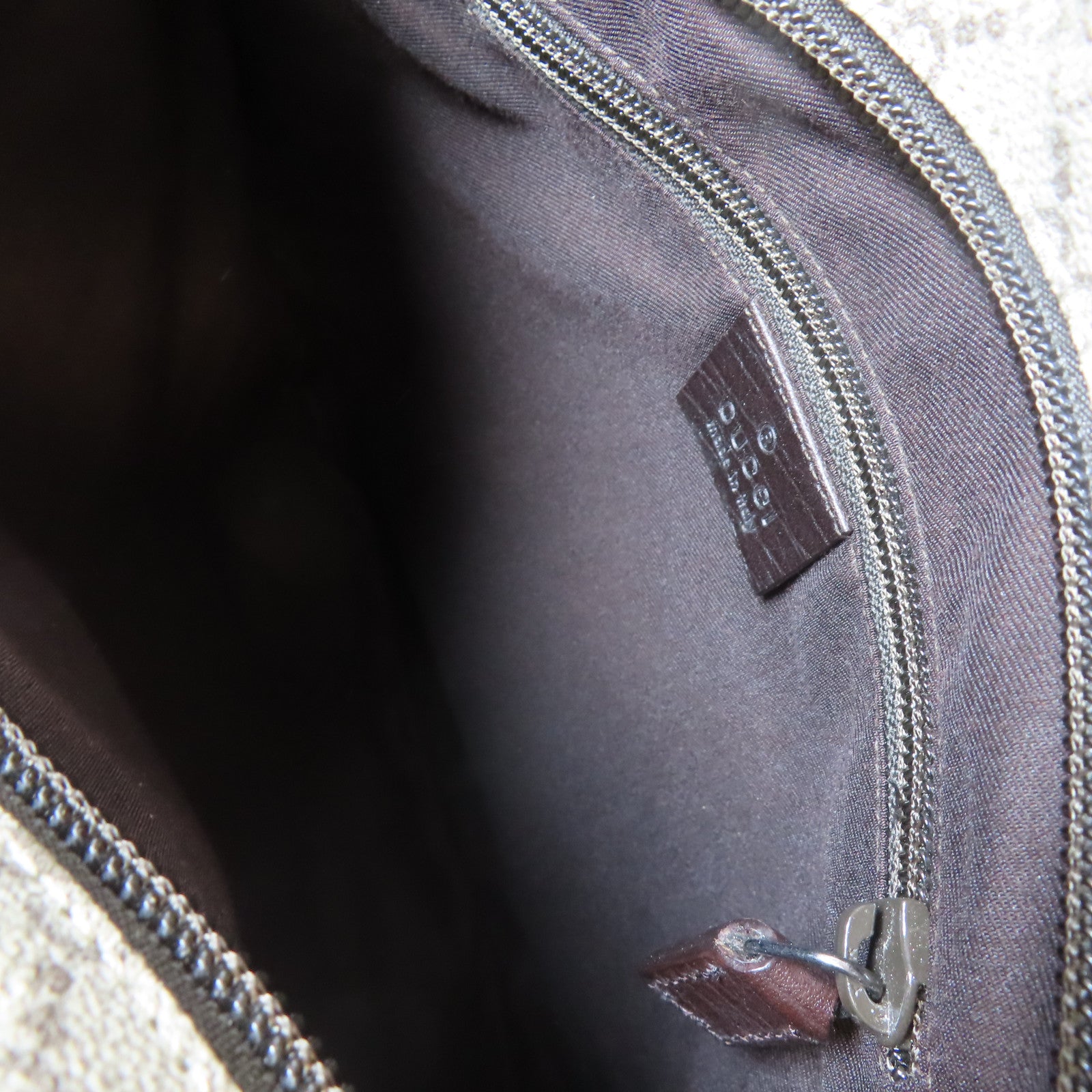 GUCCI 【激減優惠】塗層帆布Shoulder Bag銀扣肩背袋啡色