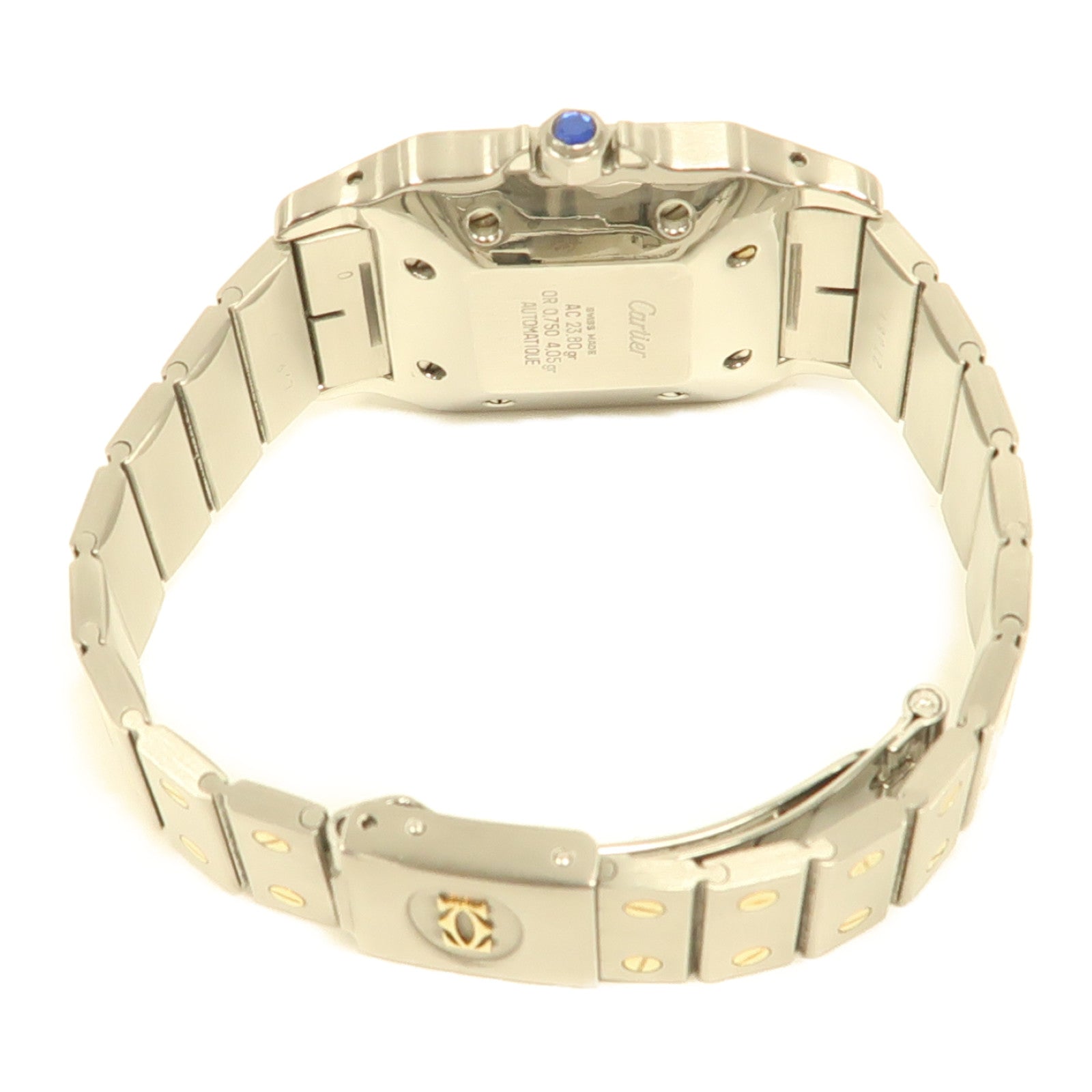 CARTIER 不鏽鋼Santos Galbee手錶自動機芯白色