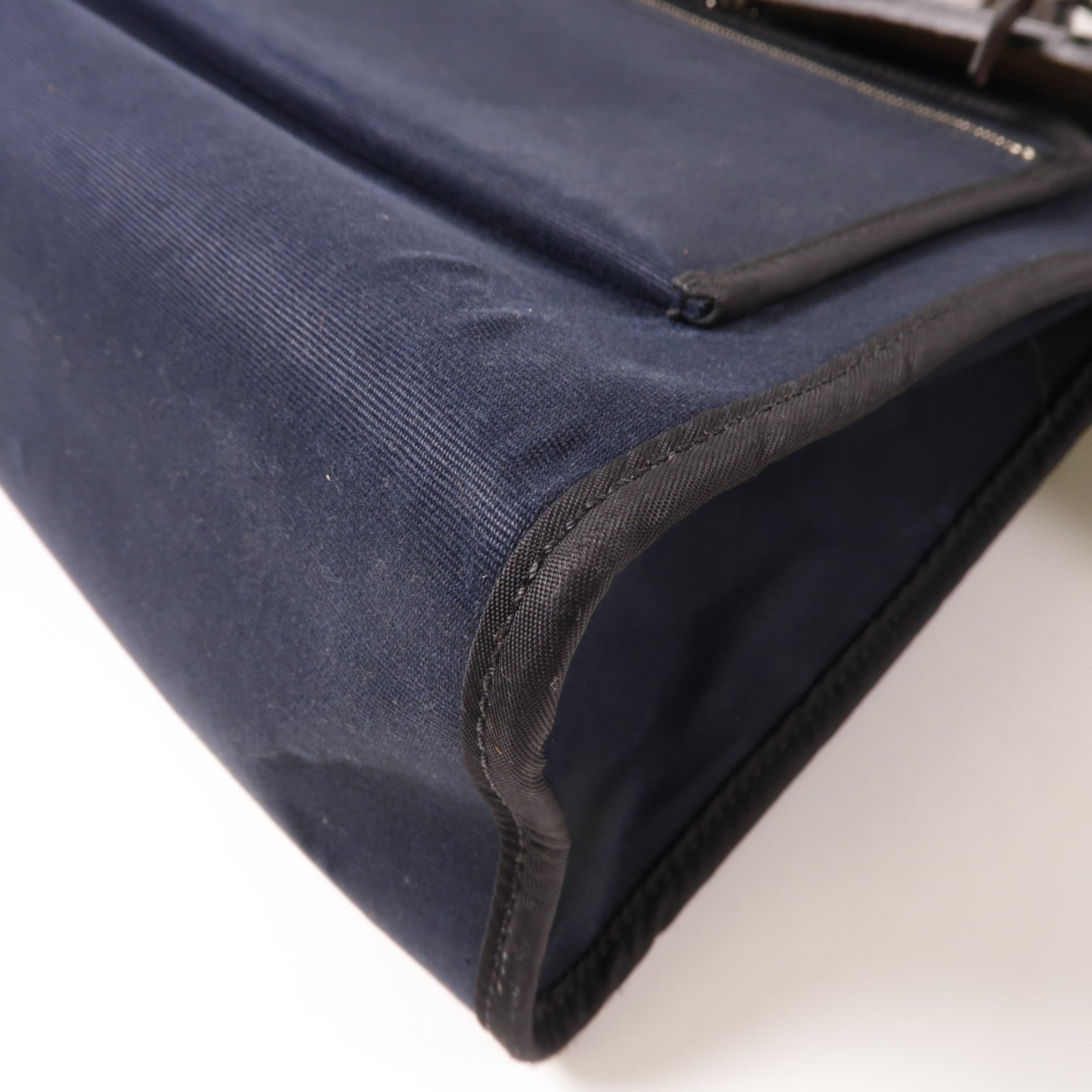 HERMES 帆布Herbag PM銀扣手挽肩背兩用袋藍色