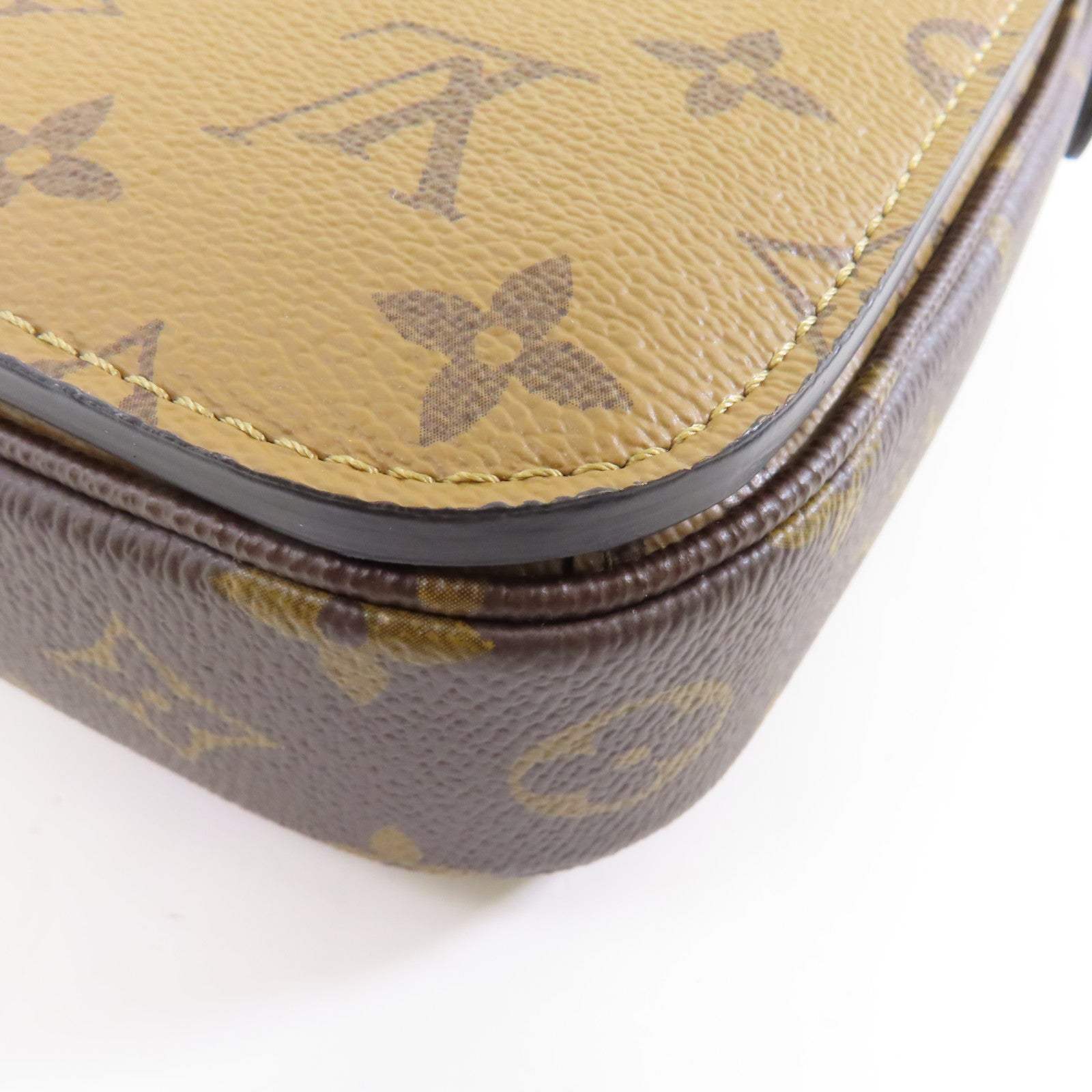 LOUIS VUITTON Monogram Reverse Pochette Metis金扣手挽肩背兩用袋啡色