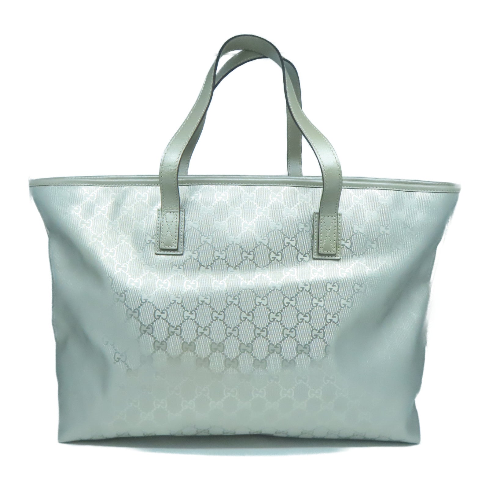 GUCCI 【激減優惠】塗層帆布Tote Bag銀扣手挽袋灰色