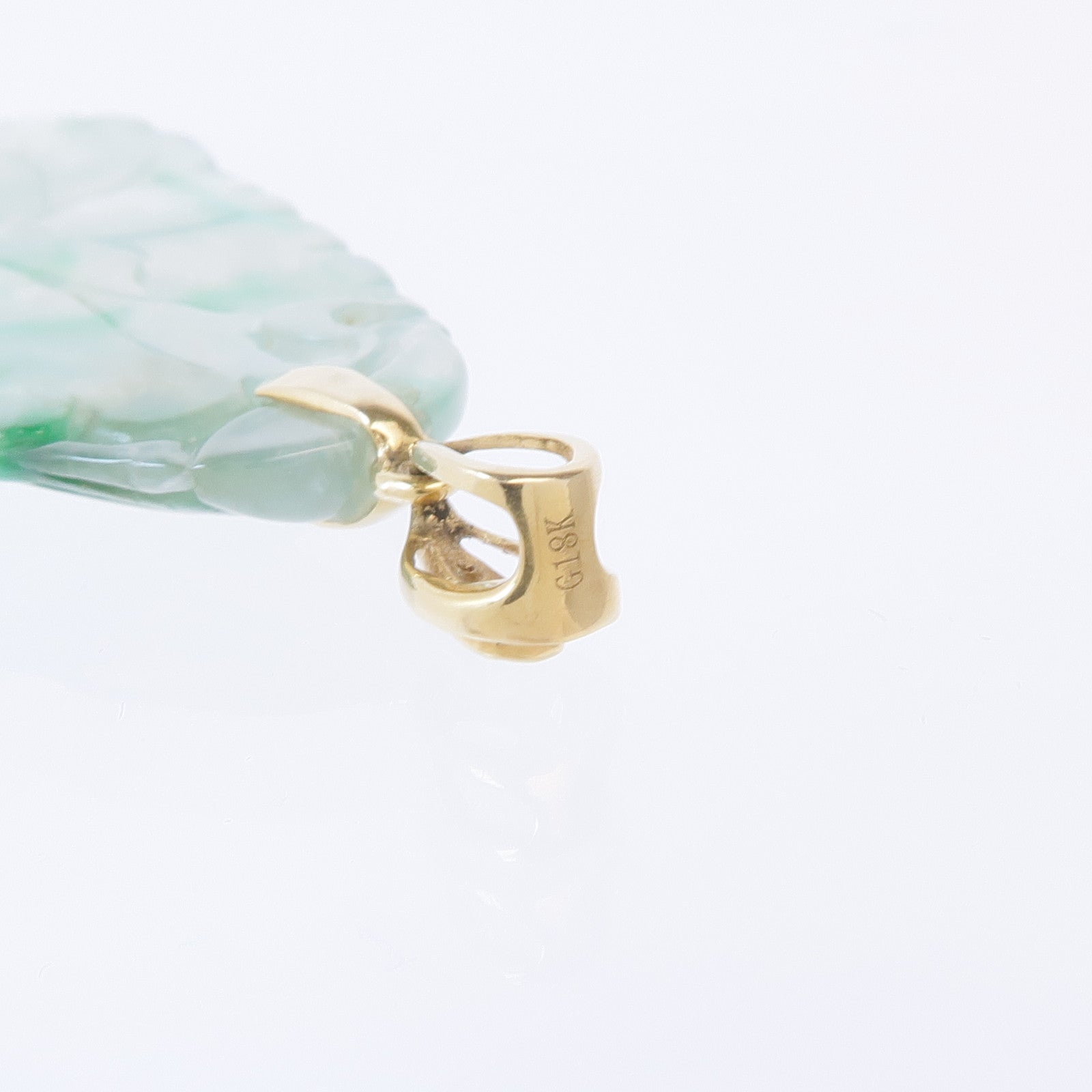 JEWELRY 18K黃金Jade Diamond Pendant Top翡翠/鑽石吊墜