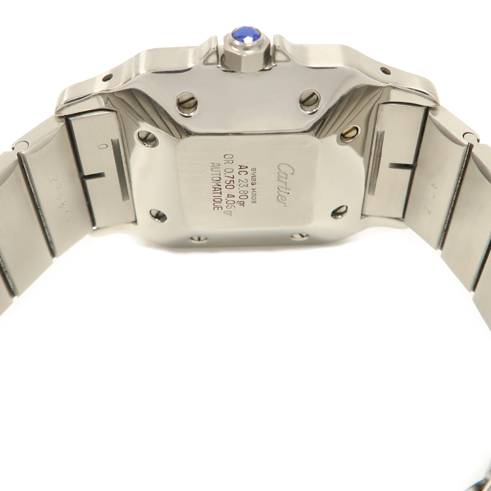 CARTIER 不鏽鋼Santos Galbee手錶自動機芯白色