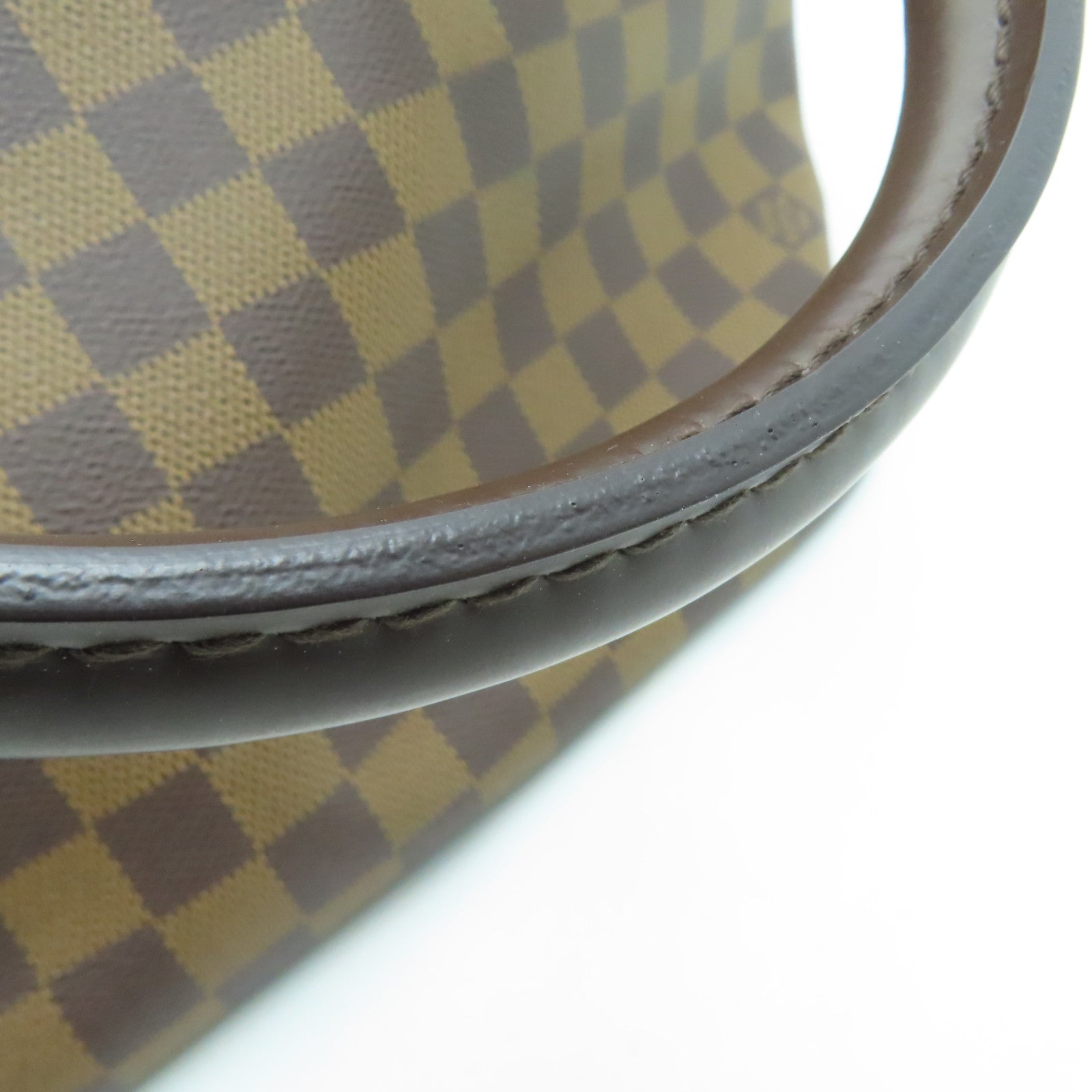 LOUIS VUITTON Damier Saleya MM gold buckle handle bag / shoulder bag brown