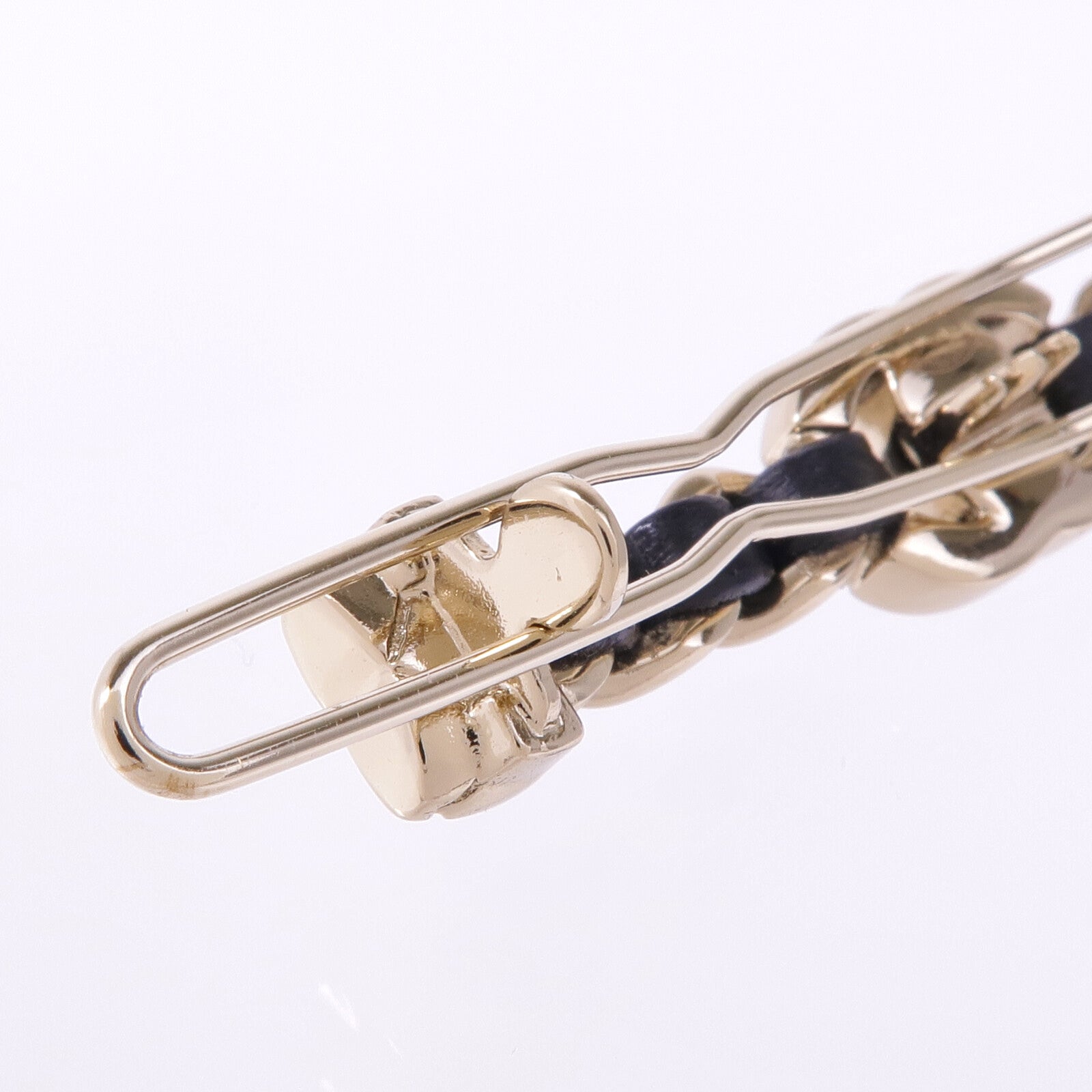 CHANEL 金屬/皮革Hair Clip髮夾