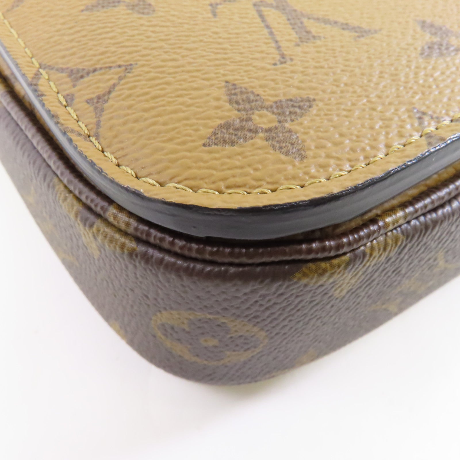 LOUIS VUITTON Monogram Reverse Pochette Metis金扣手挽肩背兩用袋啡色
