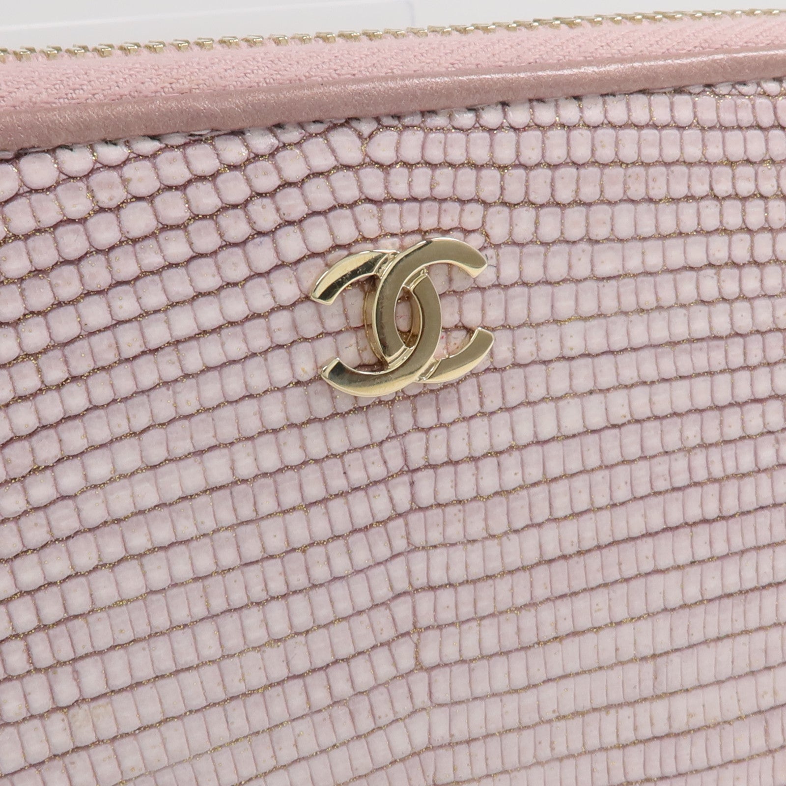 CHANEL 【激減優惠】蜥蝪皮革Long Wallet金扣長錢包