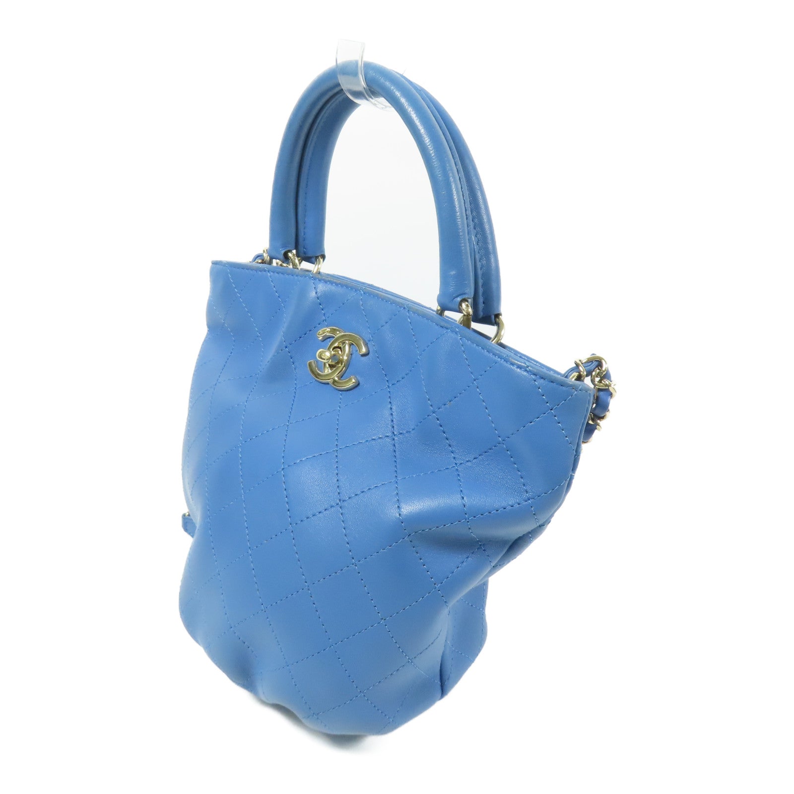 CHANEL 牛皮皮革2way Shoulder Bag金扣手挽肩背兩用袋