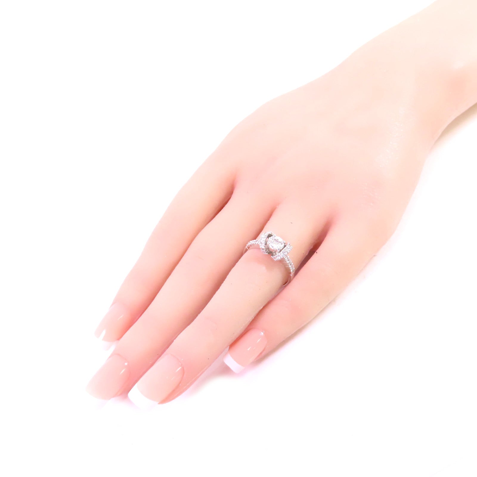 Jewelry 0.31ct Diamond Ring US#6.5 18K White Gold