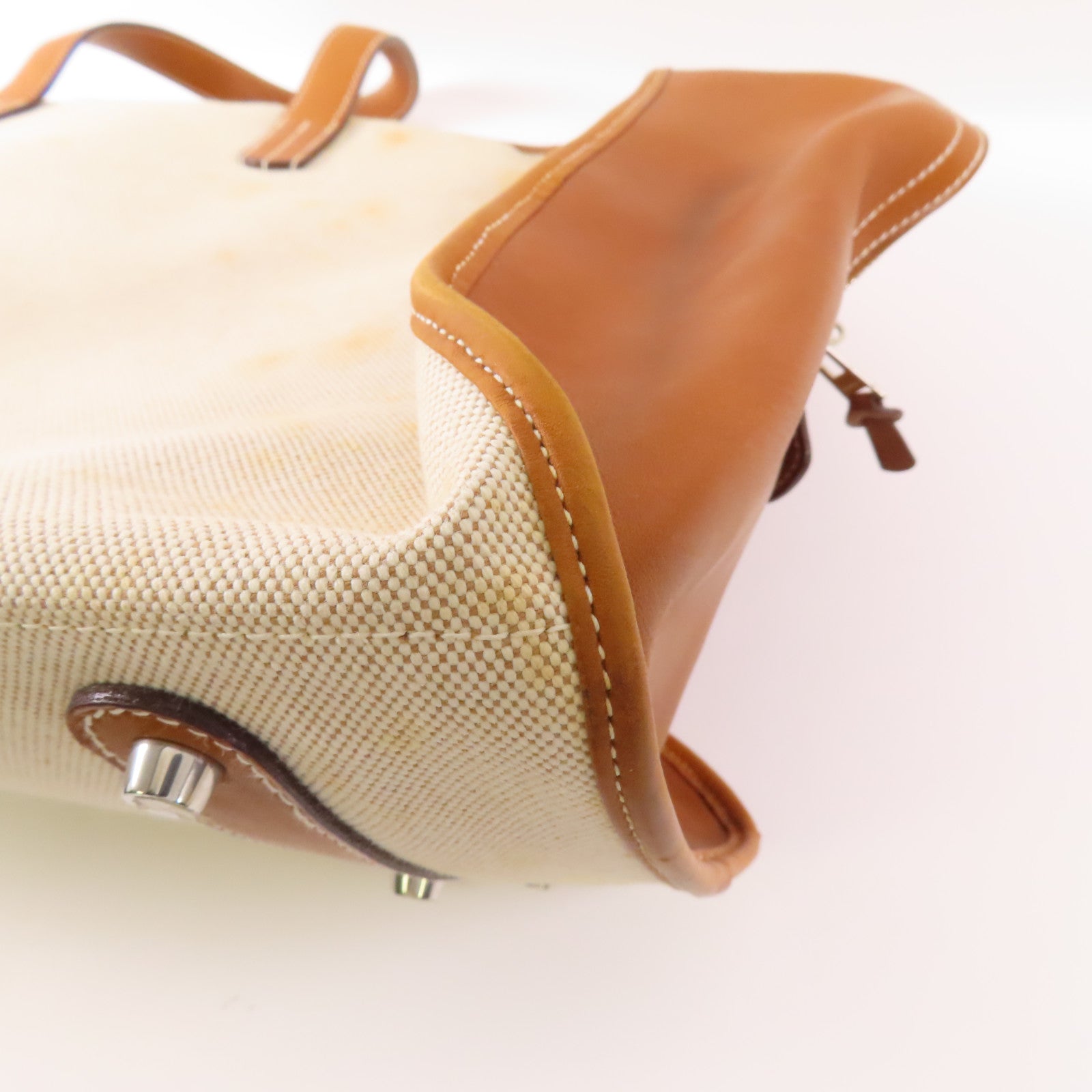 HERMES 帆布Handbag銀扣手挽袋