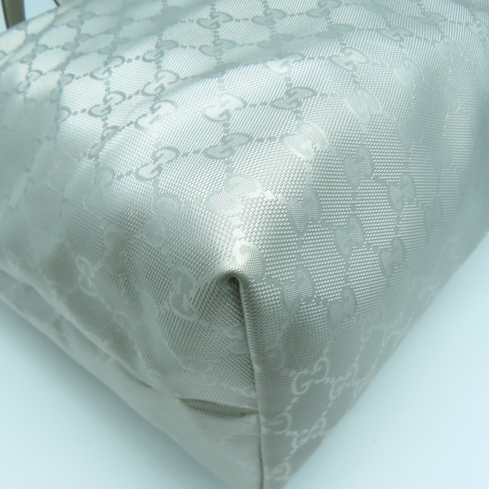 GUCCI 【激減優惠】塗層帆布Tote Bag銀扣手挽袋灰色