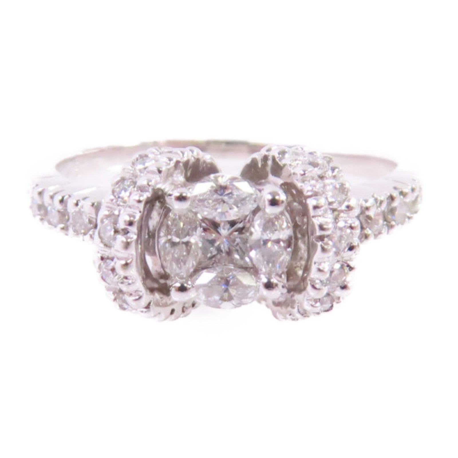 Jewelry 0.31ct Diamond Ring US#6.5 18K White Gold