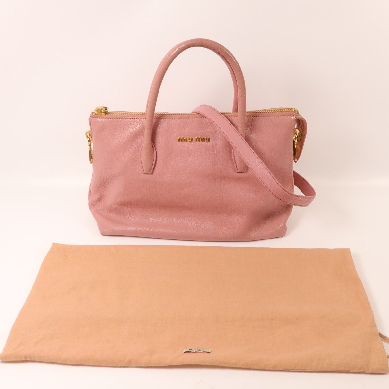 Miu Miu 牛皮皮革Madras手挽肩背兩用袋
